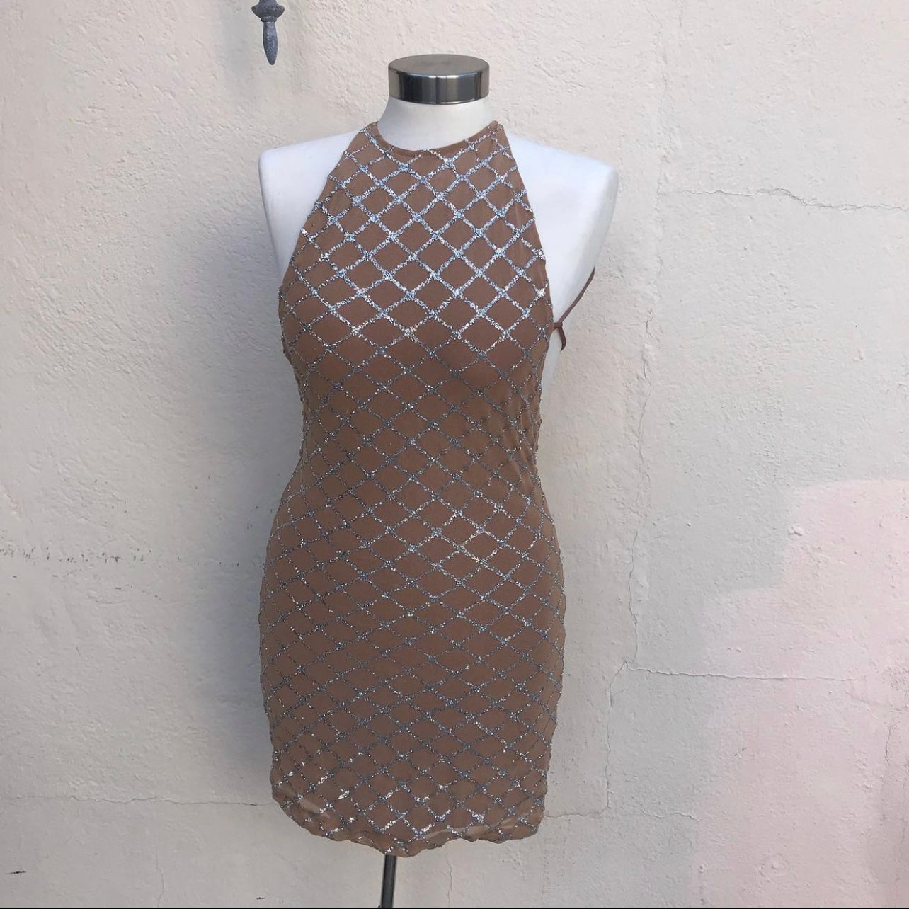 Motel - Nude Body-con Mini Dress (Size Small)