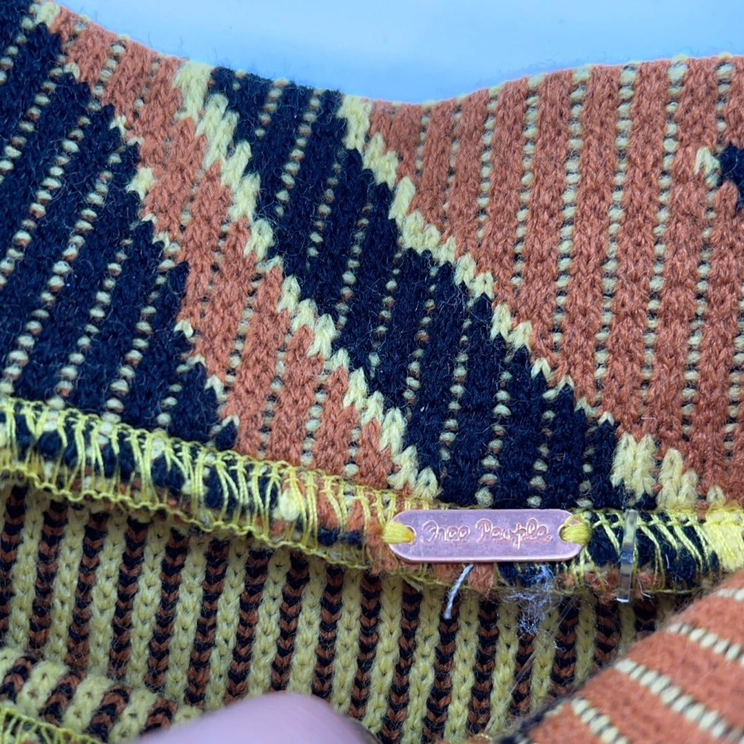 Free People Burnt Orange Tiger/Zebra Patterned Skirt (Size XS)
