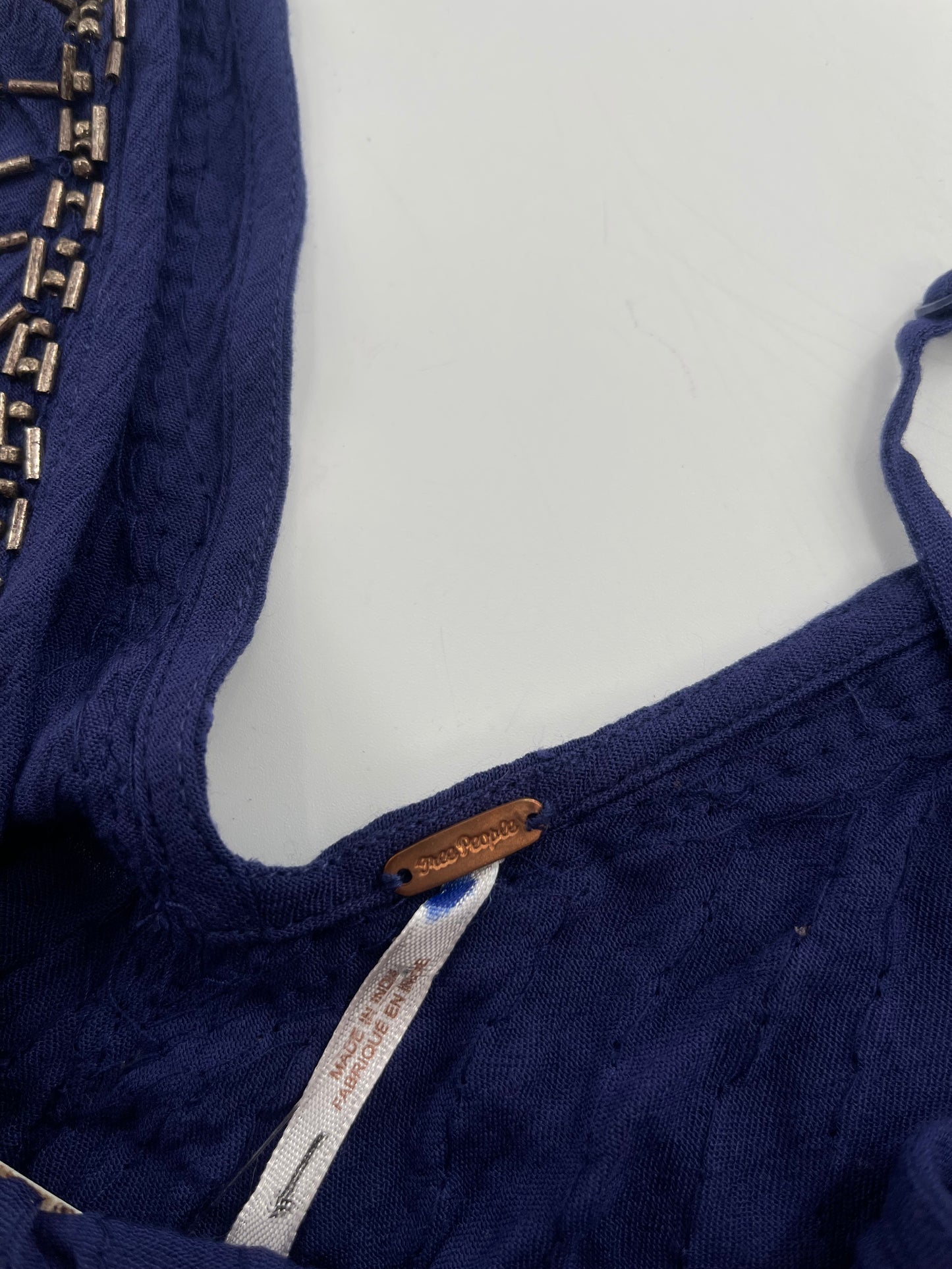 Free People Navy Beaded Tank (XS)
