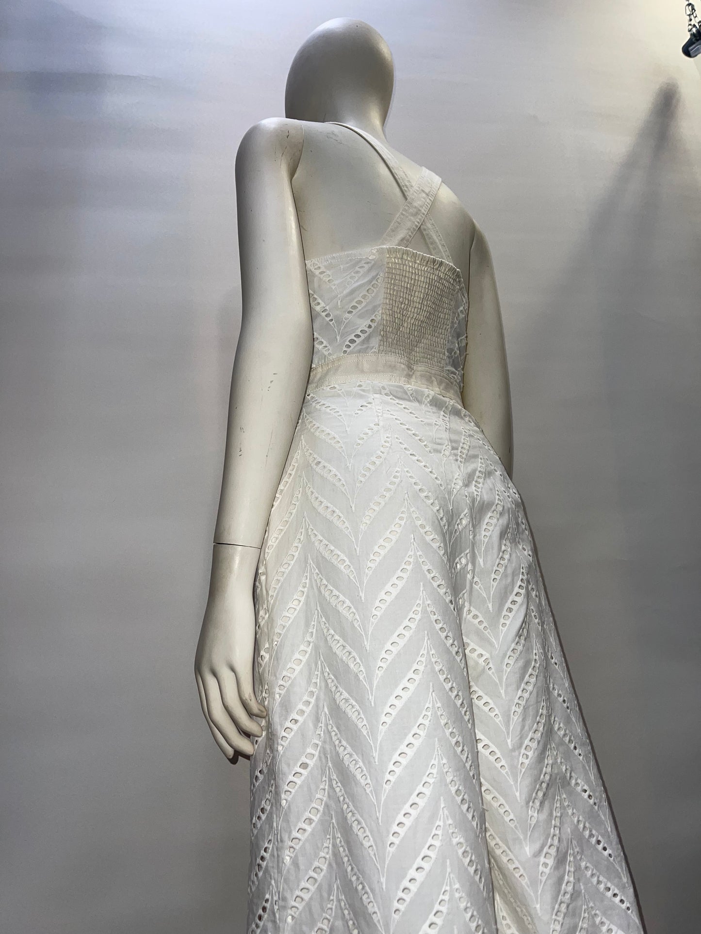 Anthropologie- Ettitwa - Off White Strapless Eyelet Jumpsuit- ( Size 4)