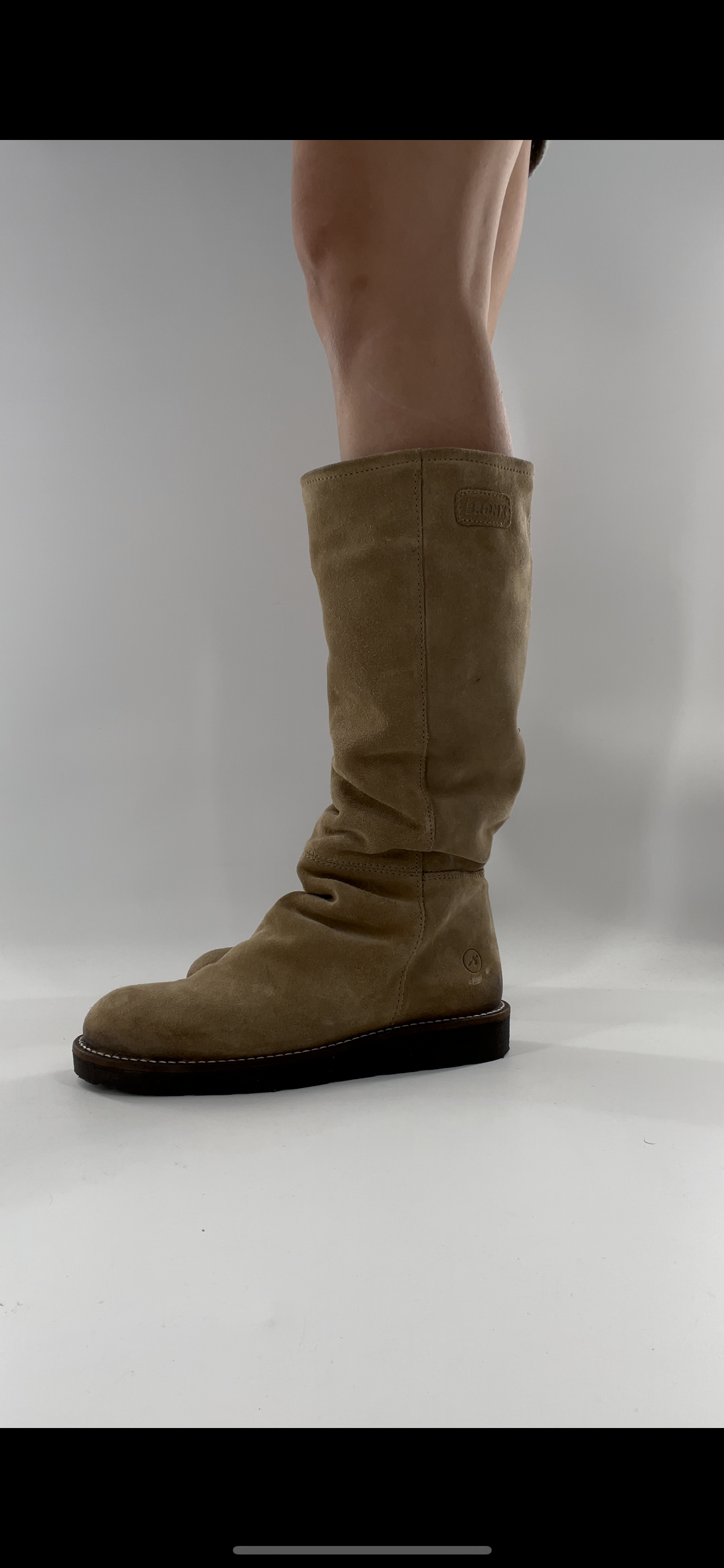 BRONX SO TODAY - Suede Shearling Inside Light Beige Knee High Boots - Size 39