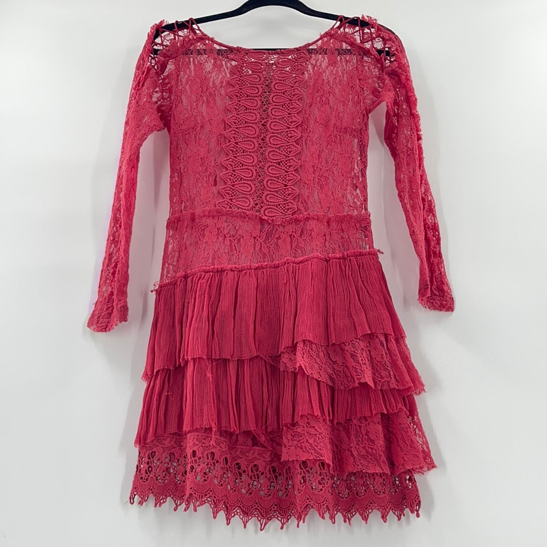 Free People Jen’s Pirate Booty Wine Lace Dress (S)