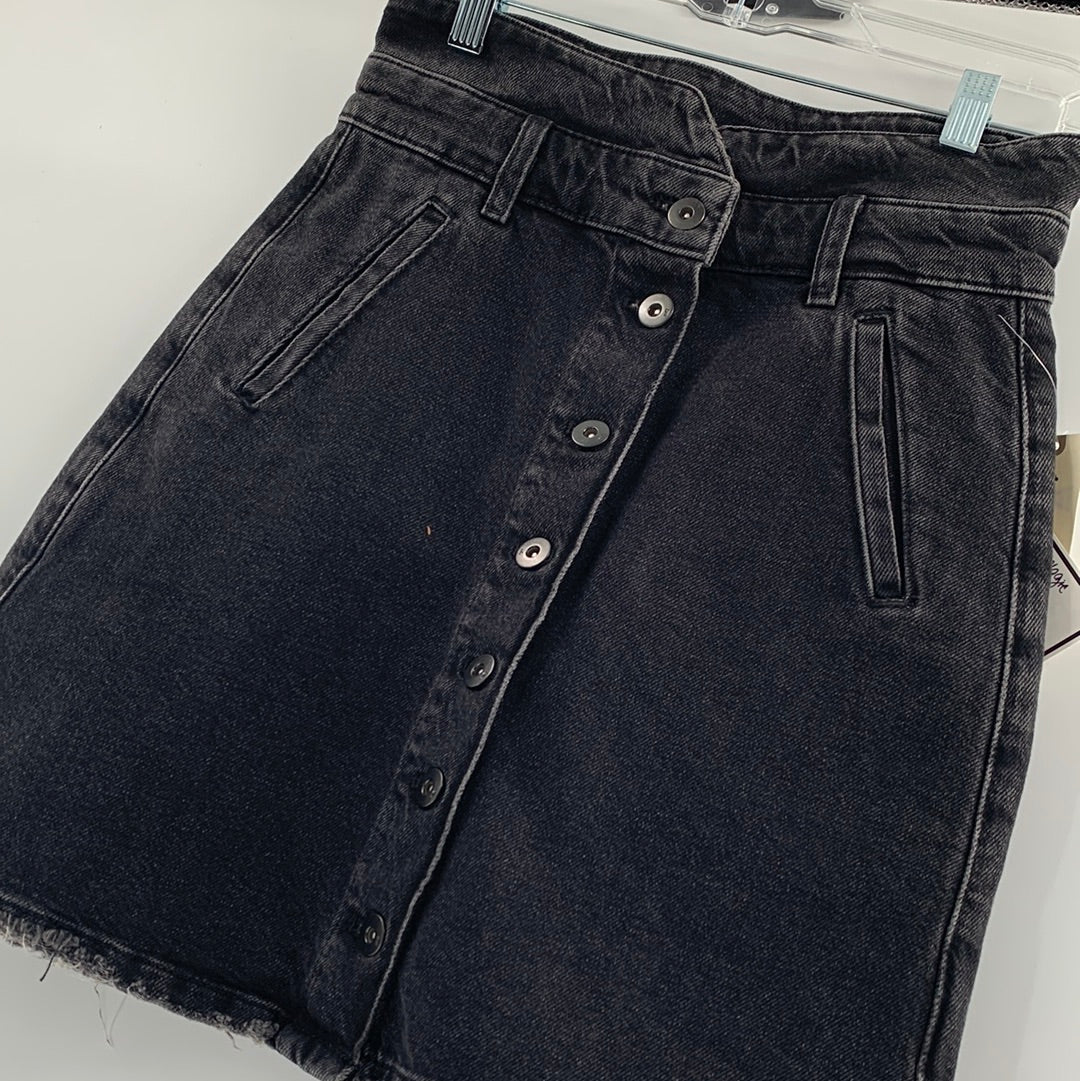 Anthropologie - Button Top to Bottom High Waisted Mini Skirt (Size 2)