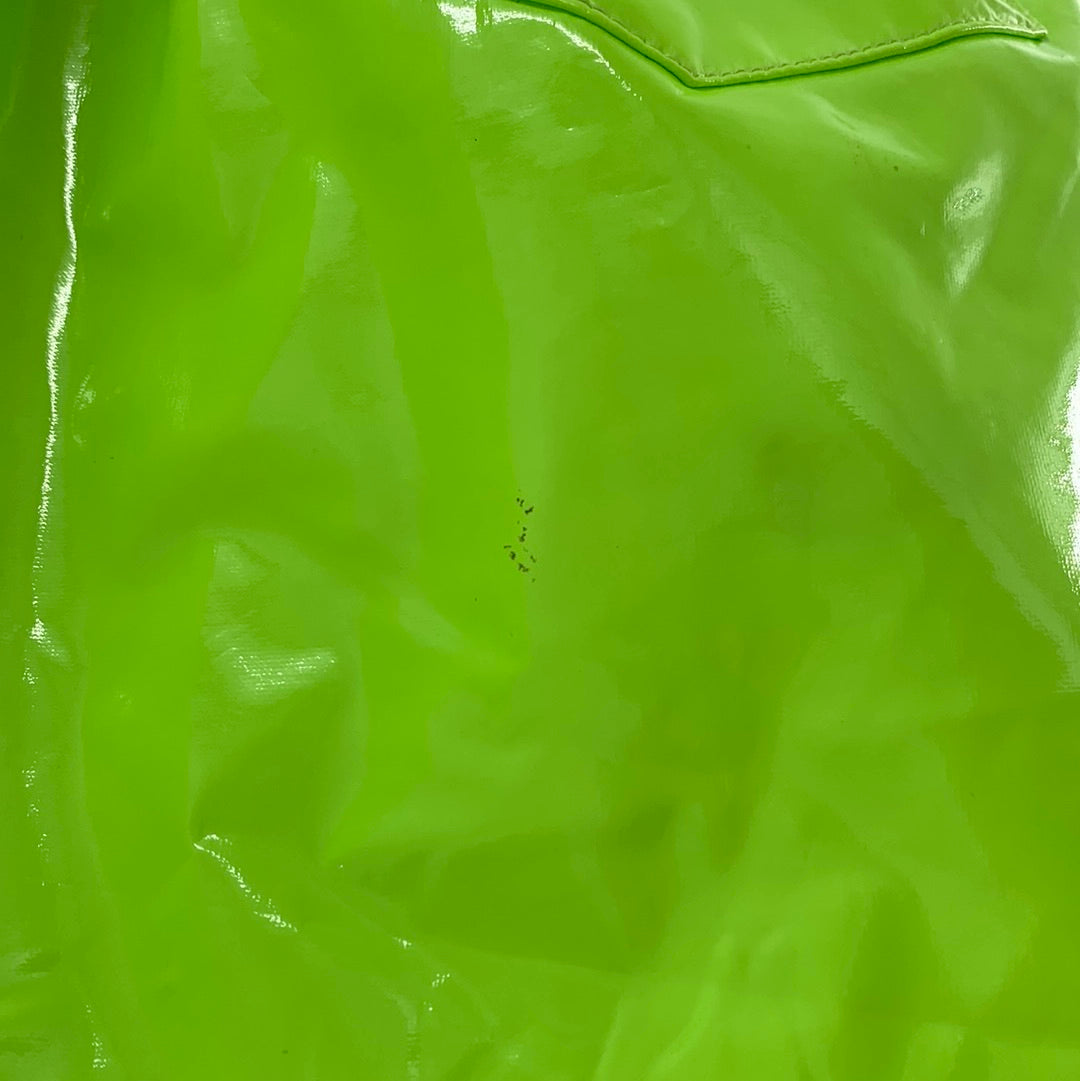 Mags + Pye Glossy Lime Green Zip Up Mini Skirt (Size Small)