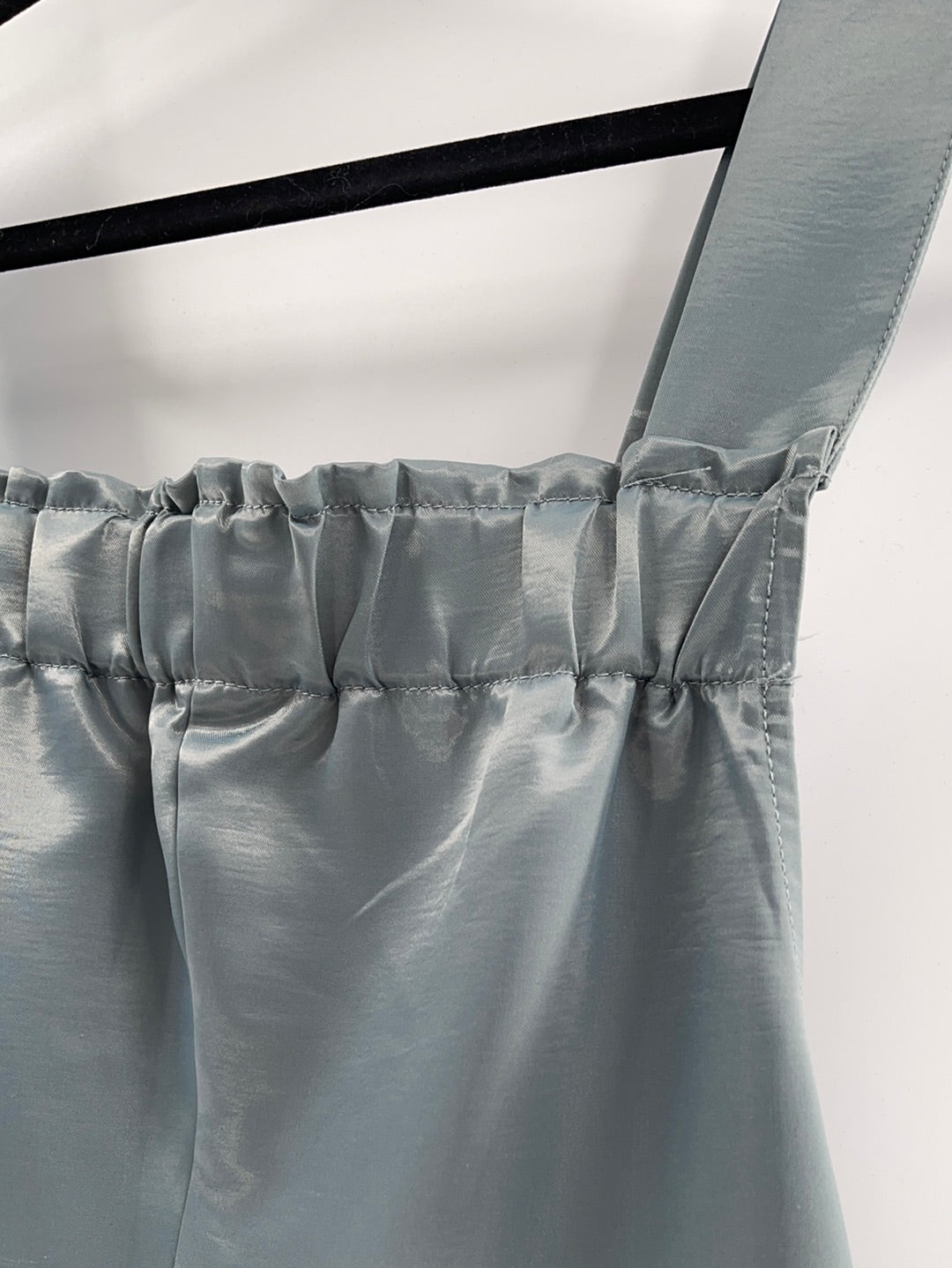 Urban Outfitters Pewter Satin Backless Tie on Back Side Knife Pockets (Size M)