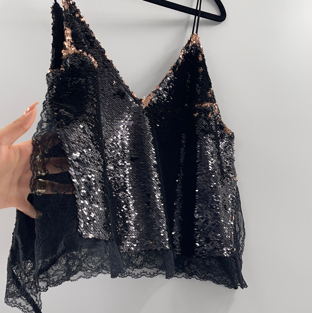 Intimately Free People Black Sequin Tank (S)