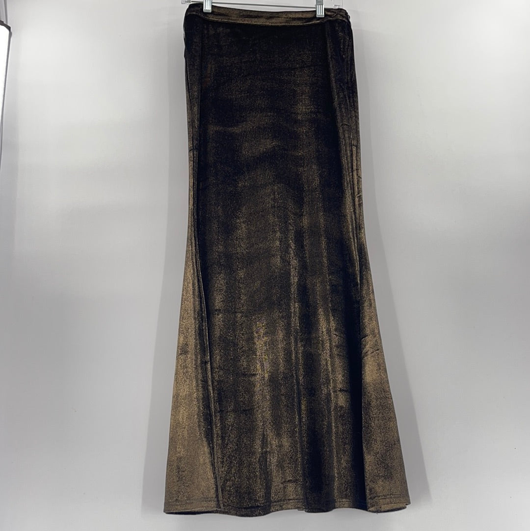 Urban Outfitters - Silence Noise Metallic Gold Velvet Sparkly Dress (Size 2)