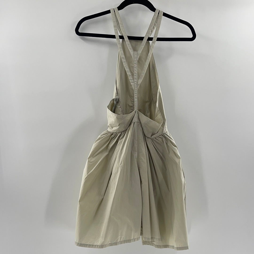 Kimchi Blue - Open Back Light Green Pleated Waist Down Mini Dress (Siz The Thrifty Hippy Kimchi Blue - Open Back Light Green Pleated Waist Down Mini Dress (Siz The Thrifty Hippy