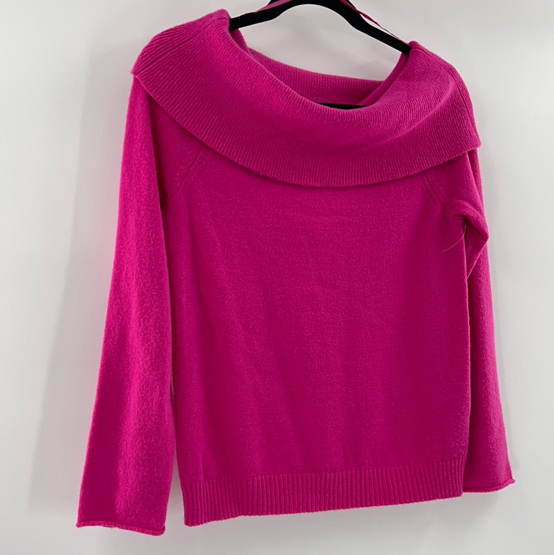 Anthropologie Hot Pink Turtle Neck Sweater (Size Small)