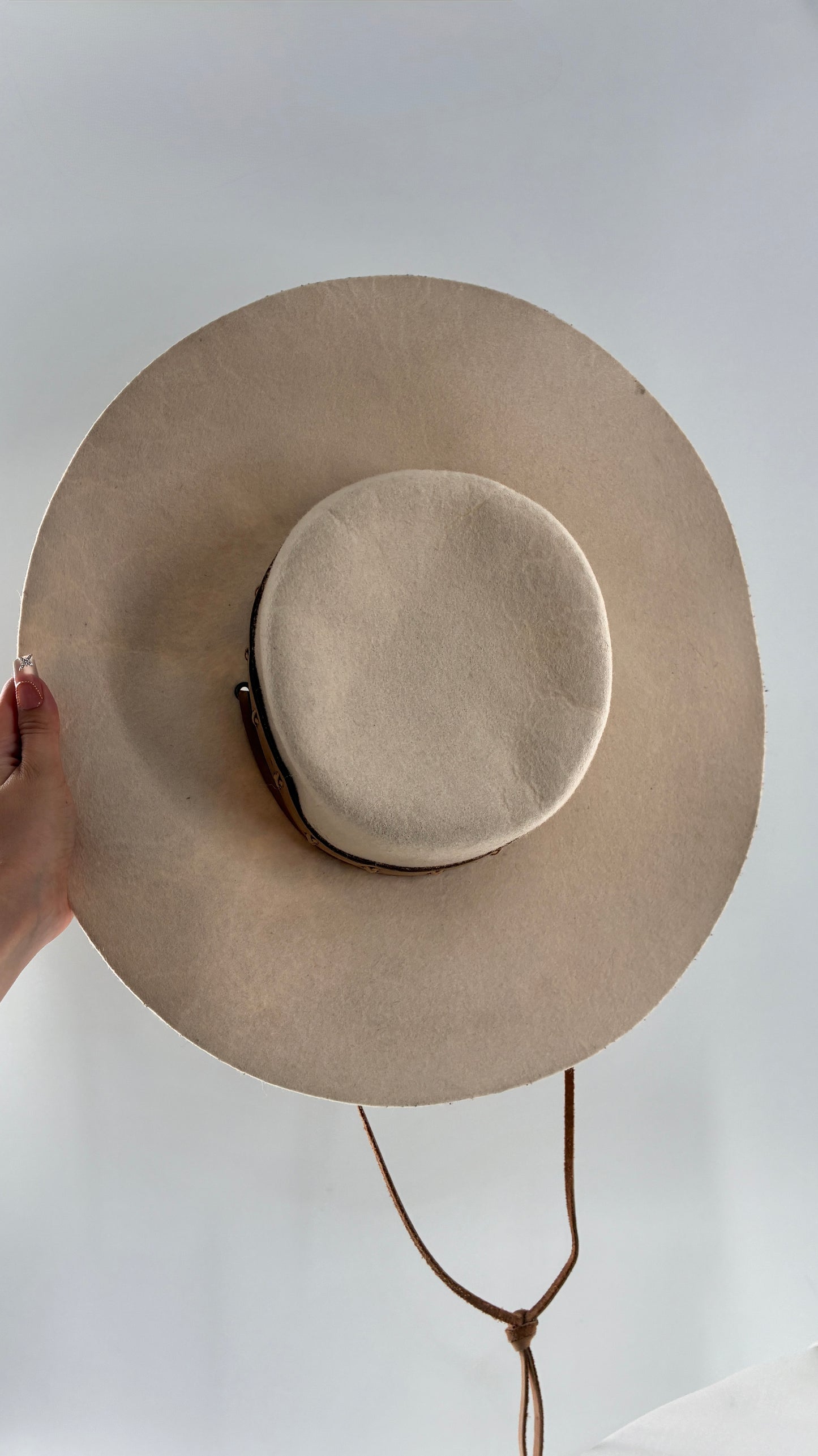 Vintage BRIXTON Off White Wide Brim Hat