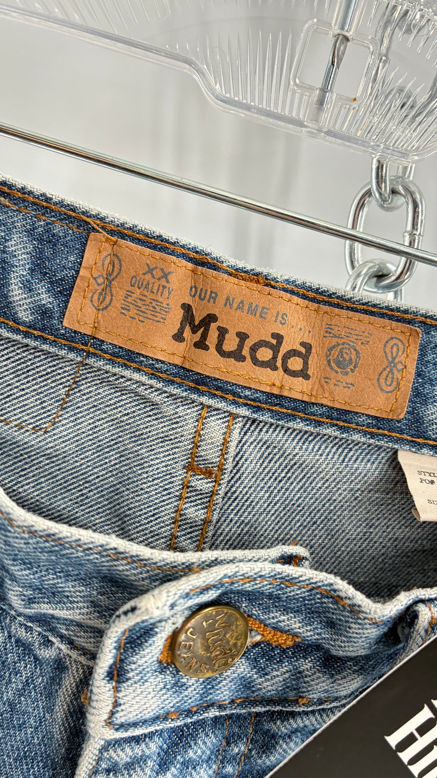 Vintage MUDD Light Wash Kick Flare Jeans with Oversized Jacron (7)