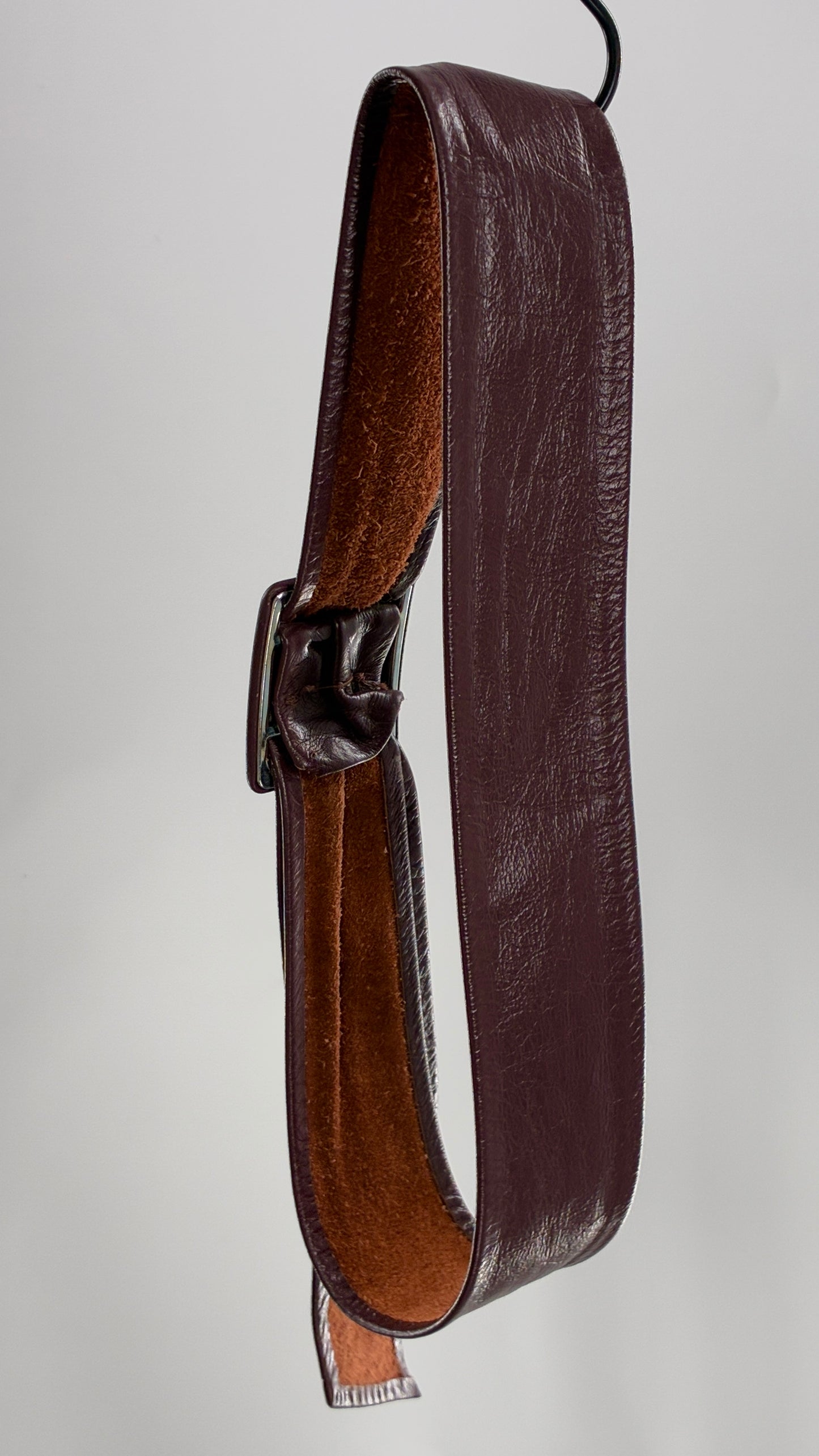 Vintage Burgundy Maroon Leather Belt (OS)