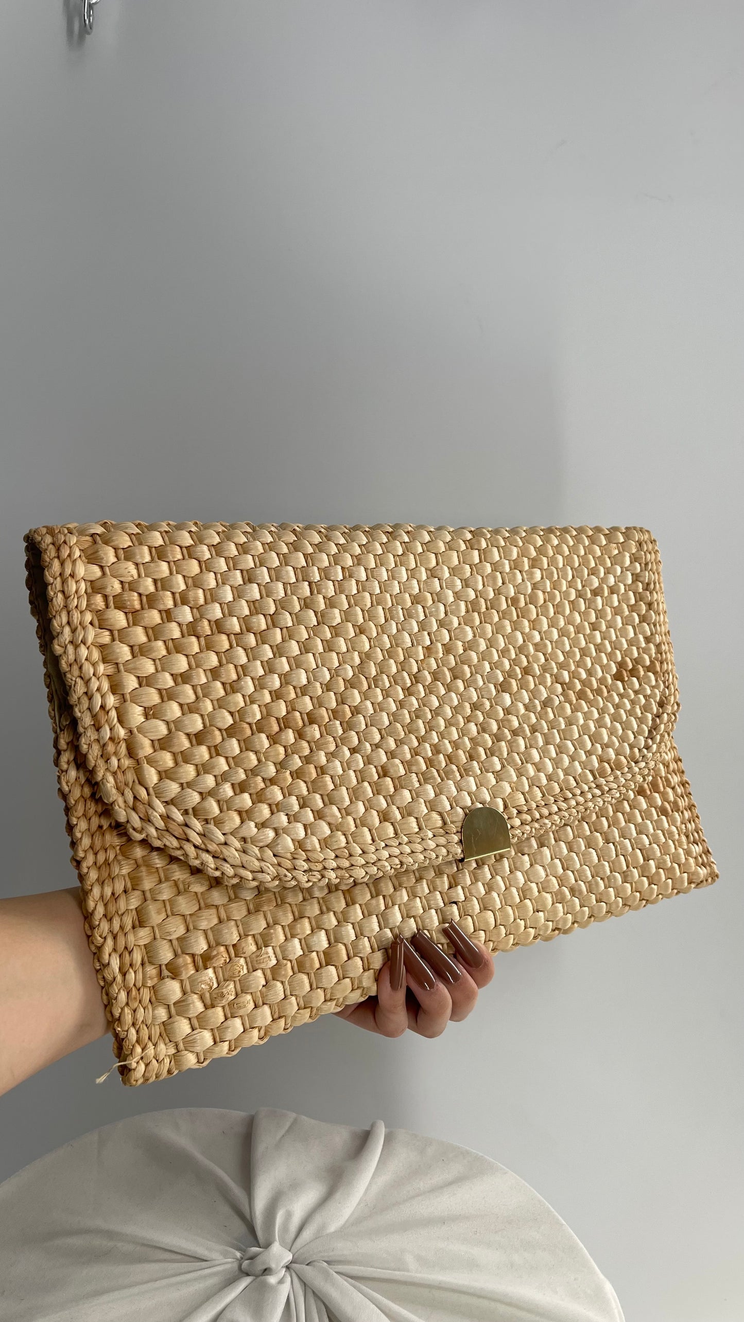 Vintage Mister Ernest Woven Straw Oversized XL Clutch