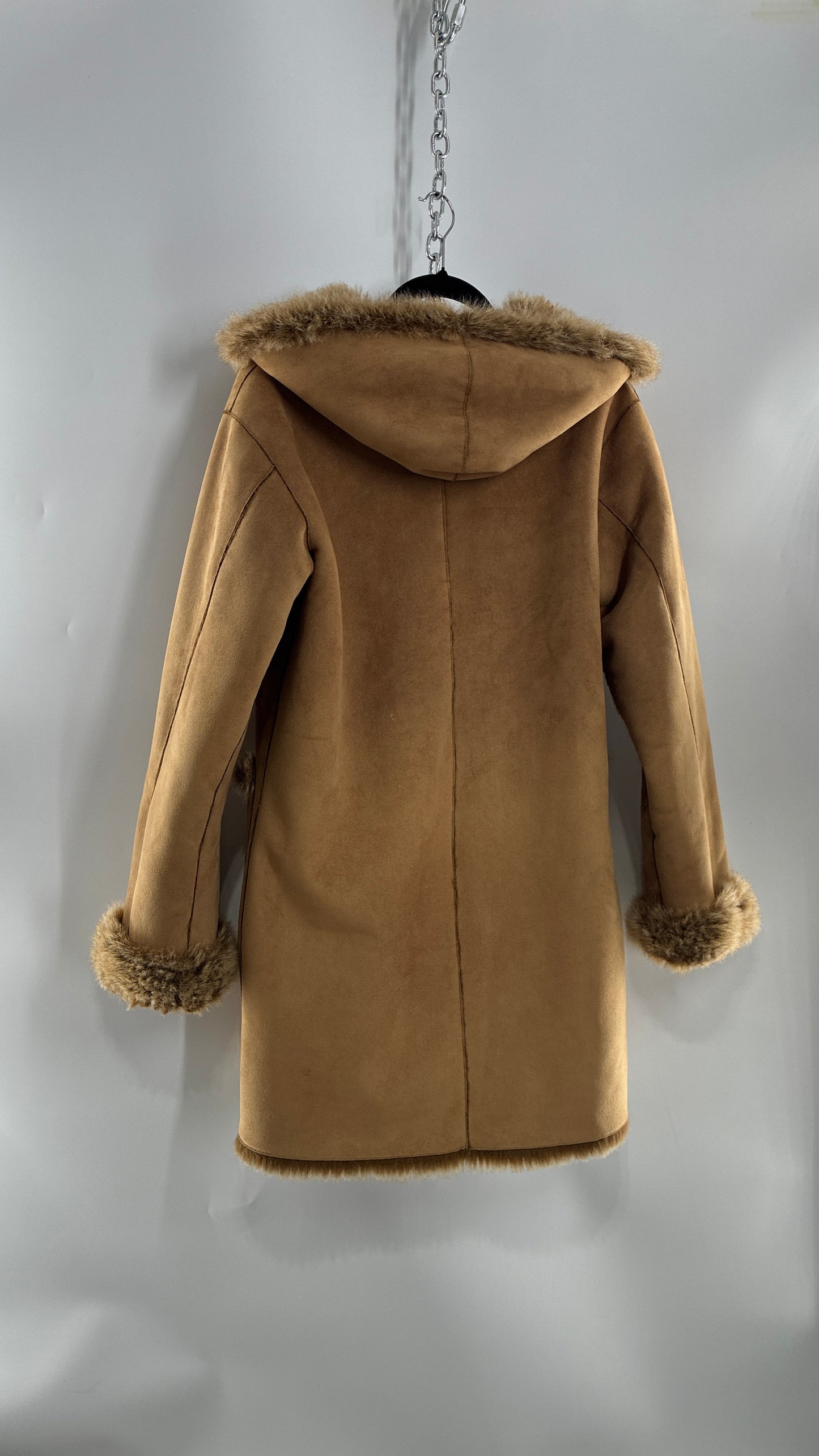 Vintage JONES NEW YORK Reversible Fur and Vegan Suede Coat (Small)