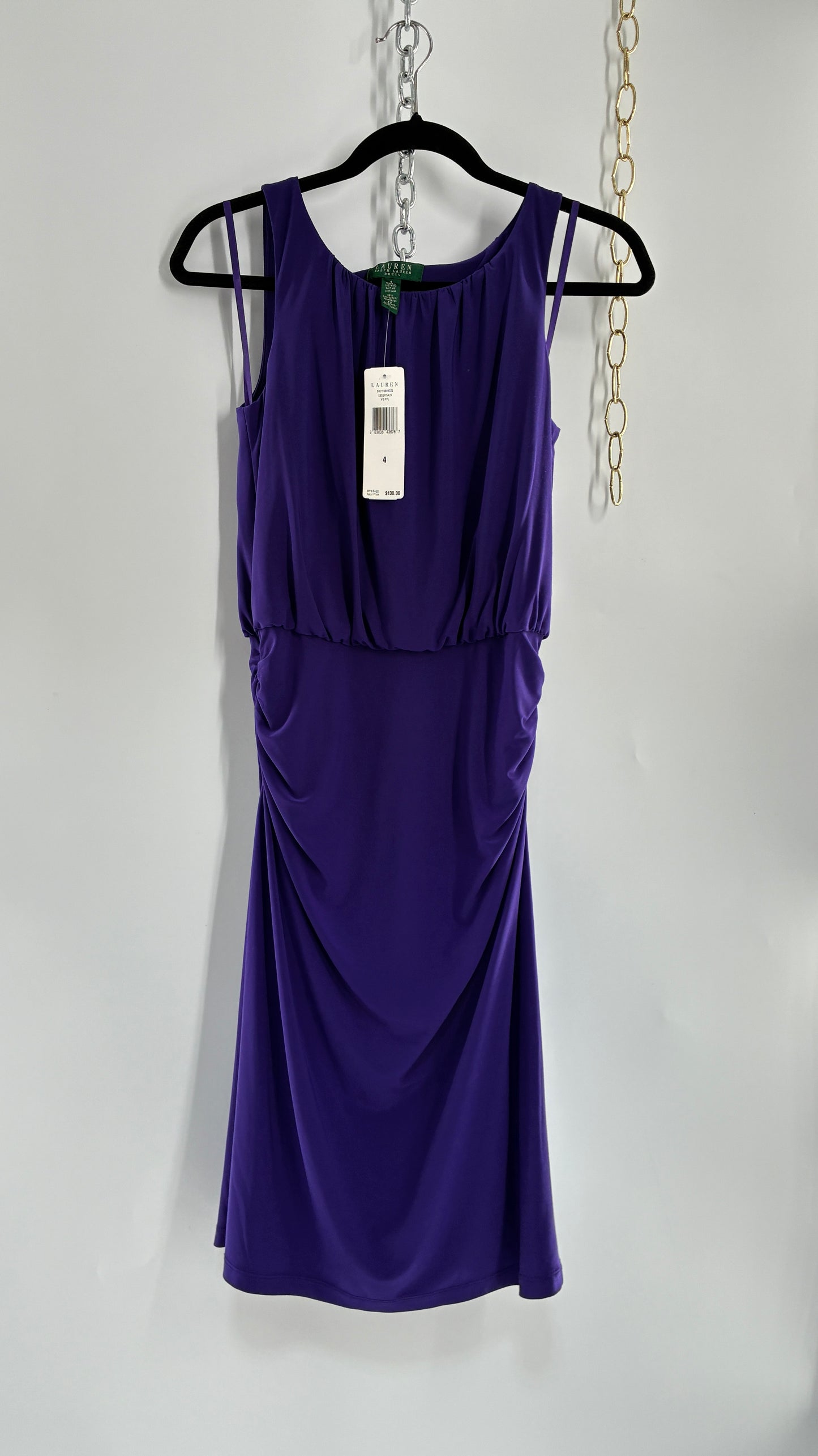Vintage RALPH LAUREN Purple Midi Dress with Tags Attached (4)