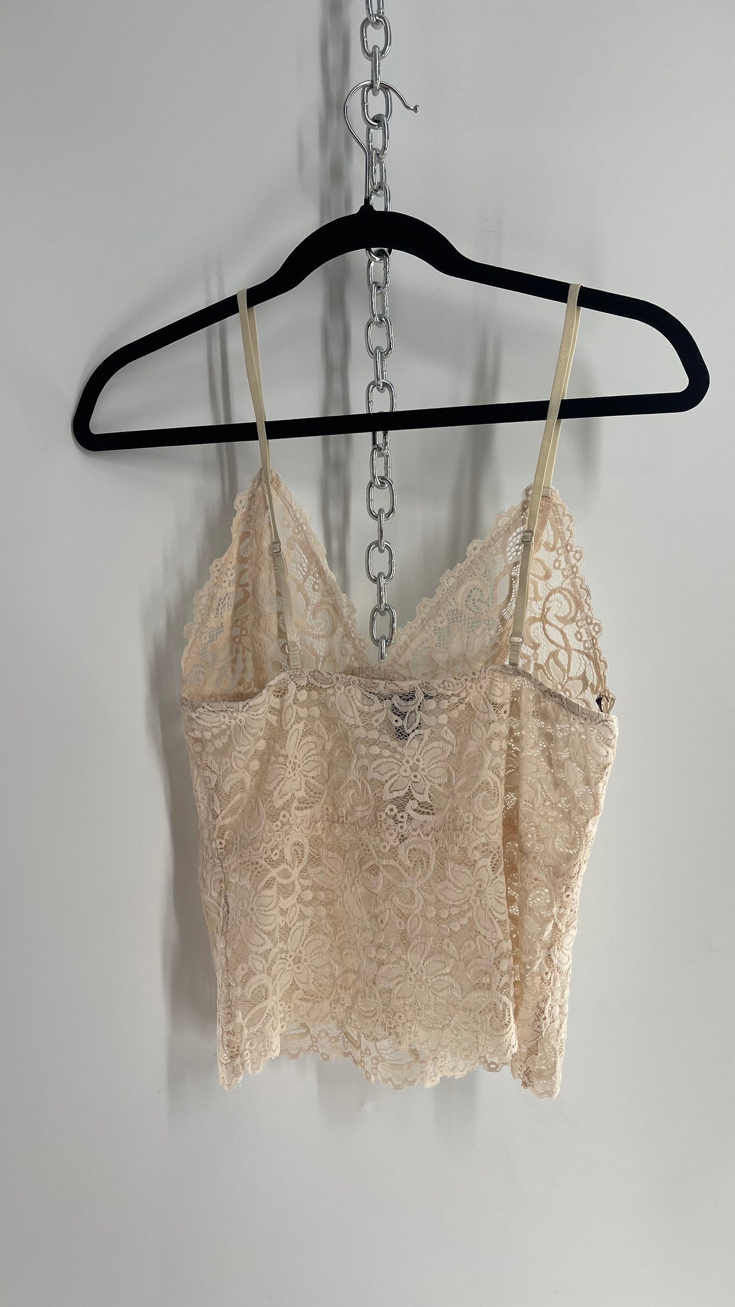 Off White Lace Triangle Bust Camisole Tank (Medium)