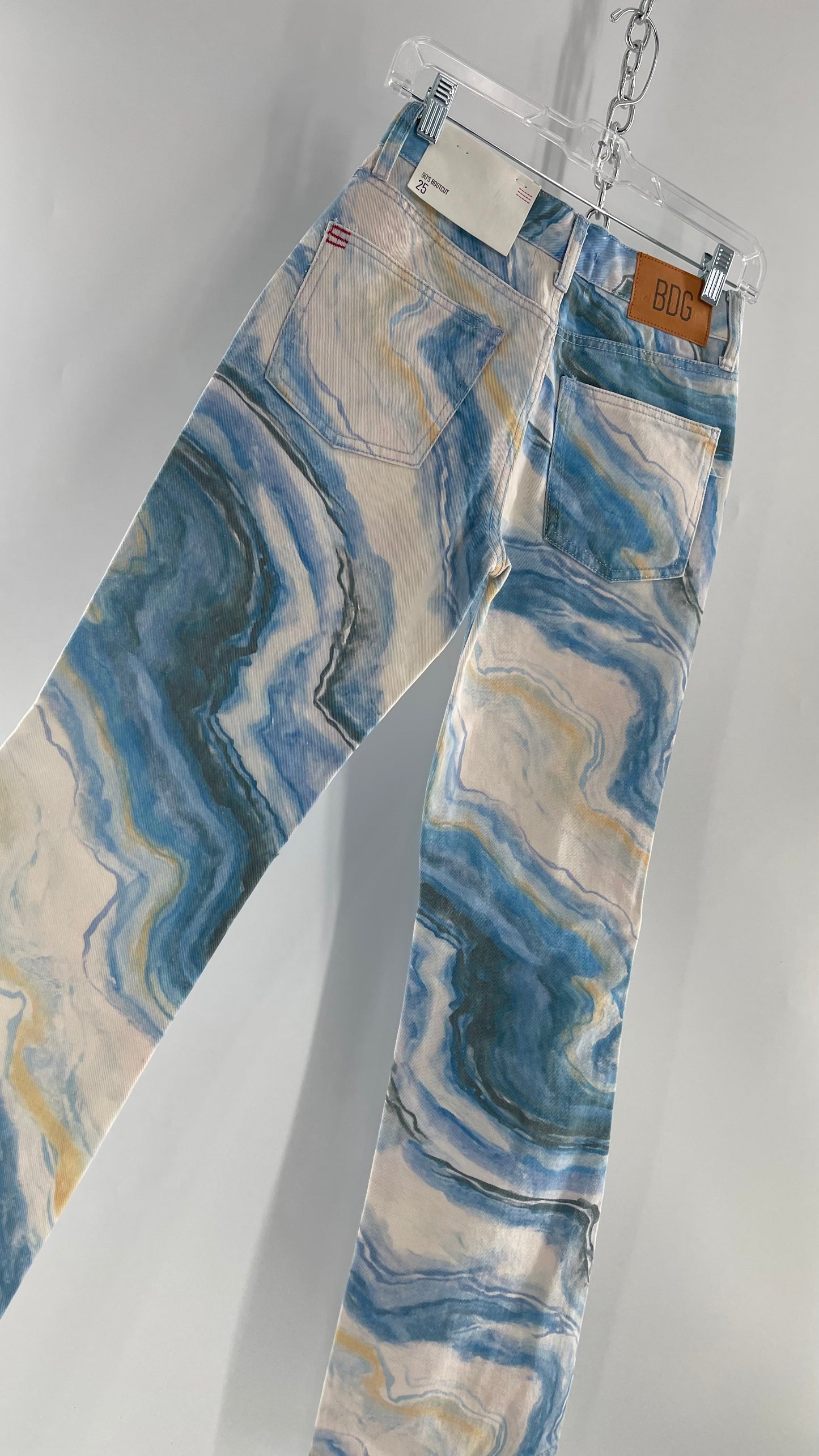 BDG Geode Graphic Blue Kickflares with Tags Attached (25)