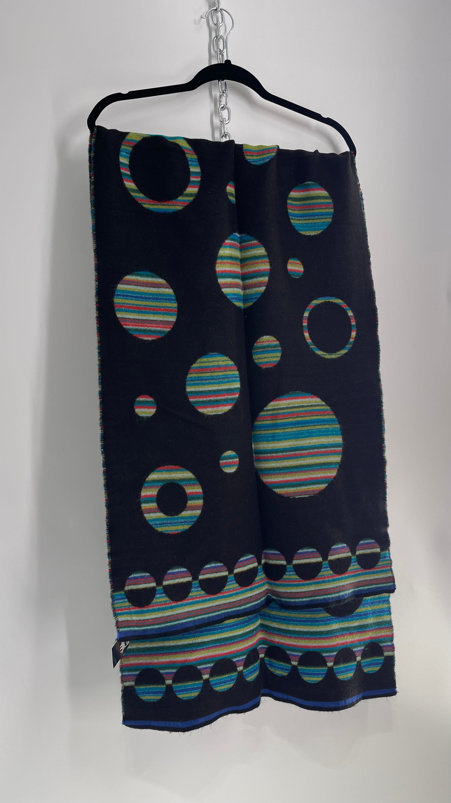 Guillaume de Mons Striped Contrast Abstract Scarf