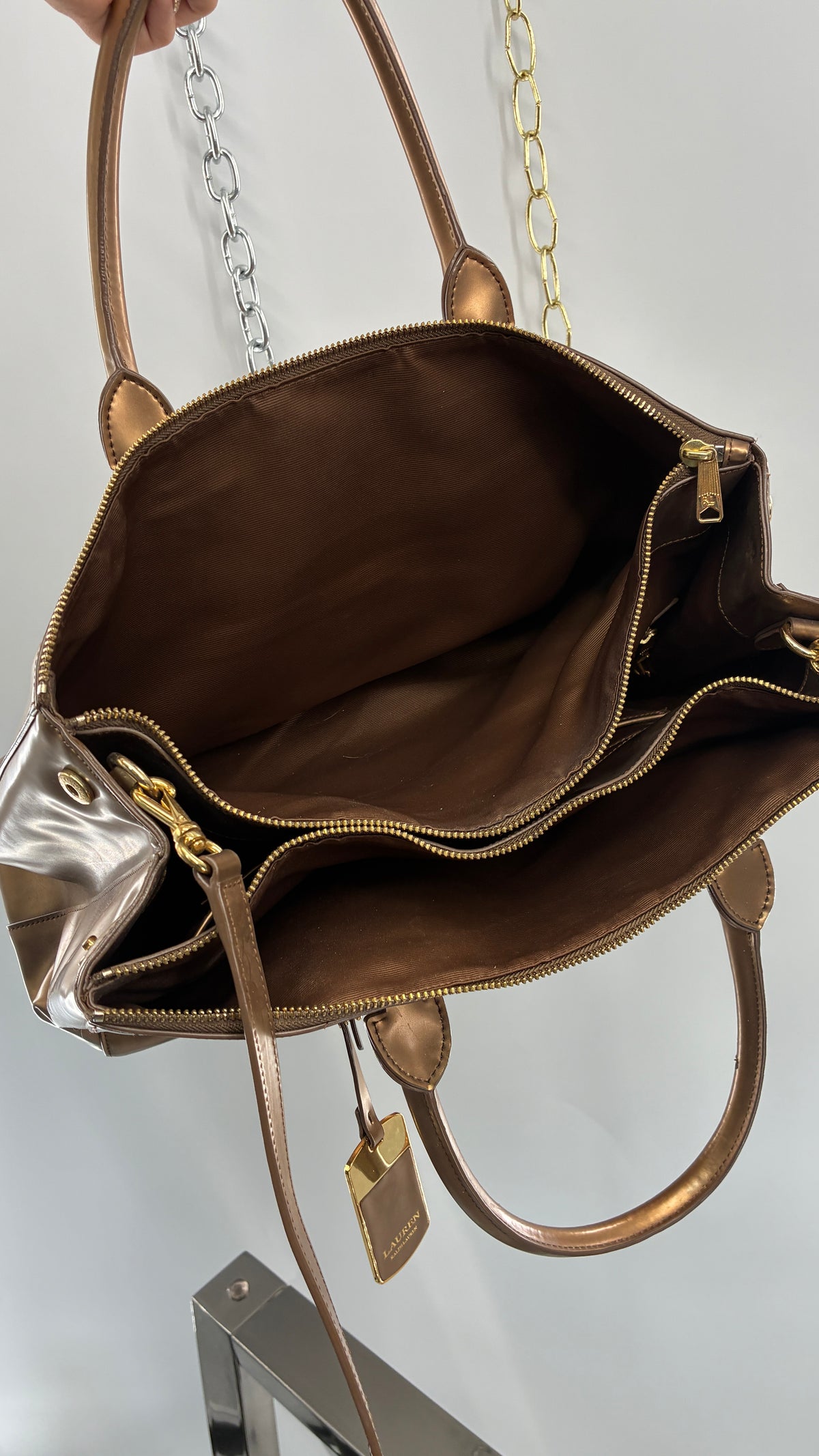Vintage RALPH LAUREN Bronze Convertible Bag