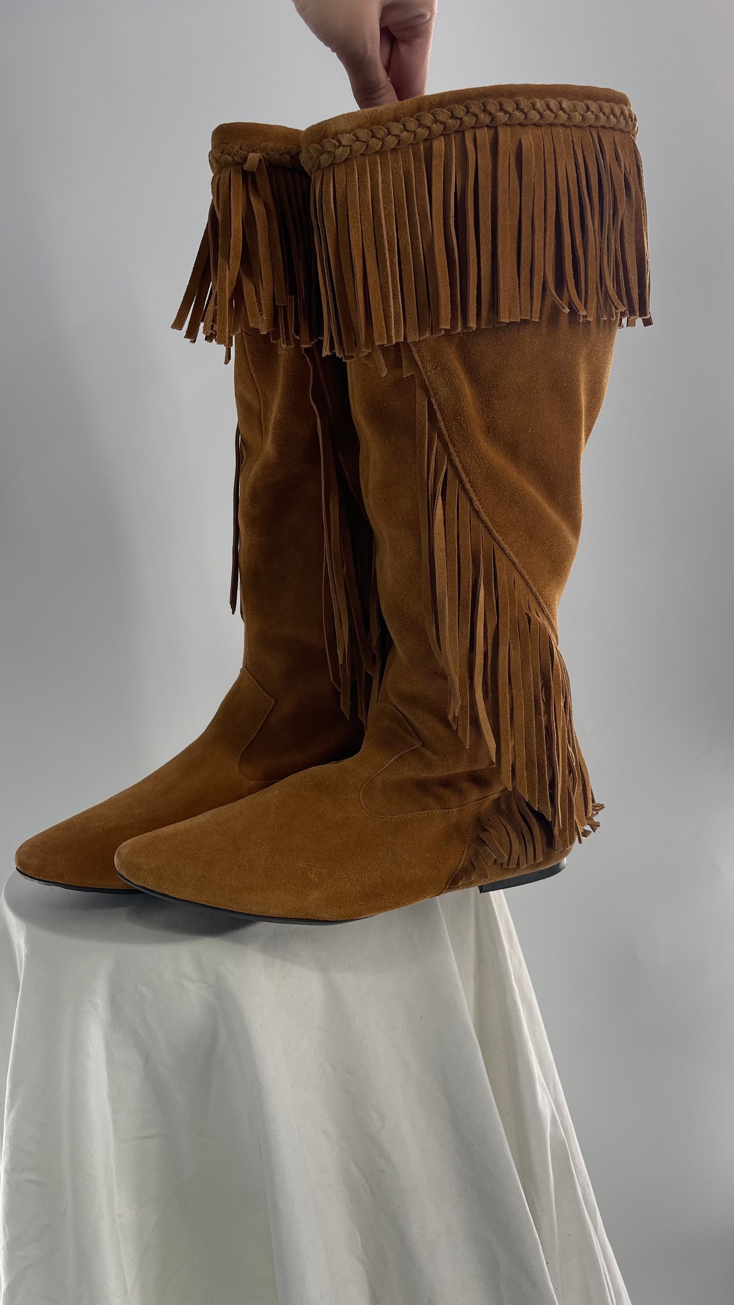 Vintage Sam Edelman Leather Fringe Western Boot (8.5)