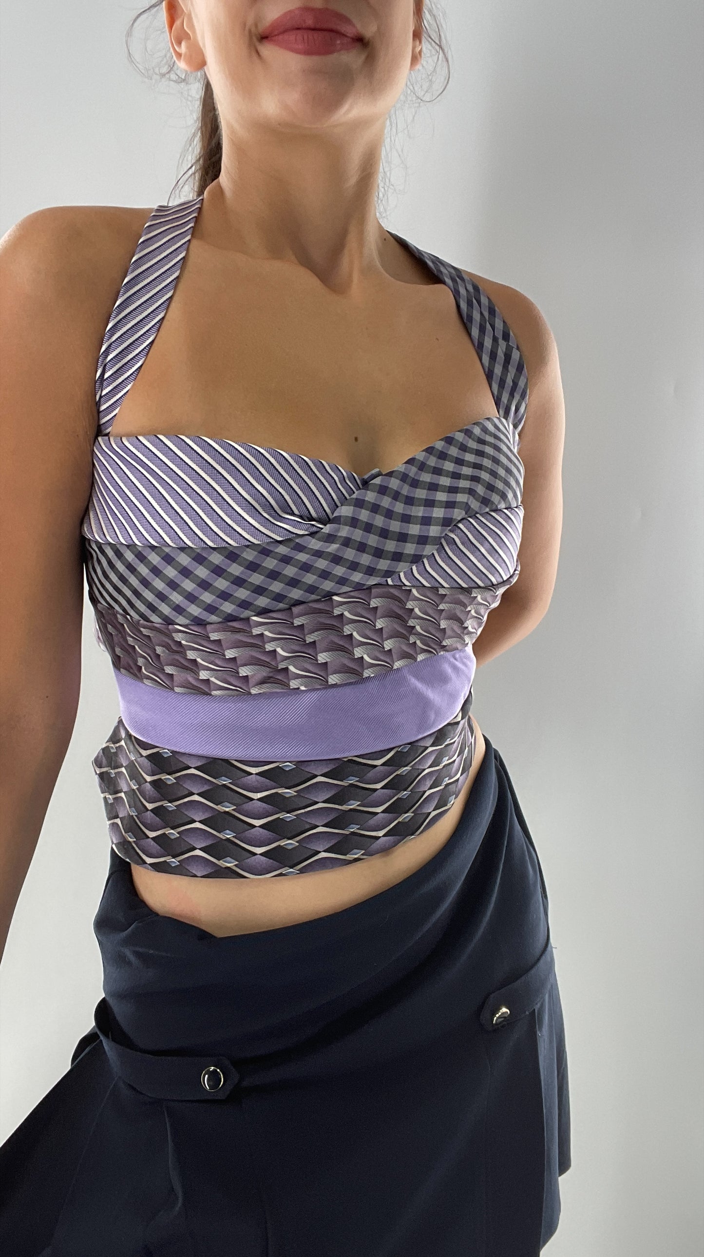 All Tied Up Custom Handmade Top Purple (One Size)