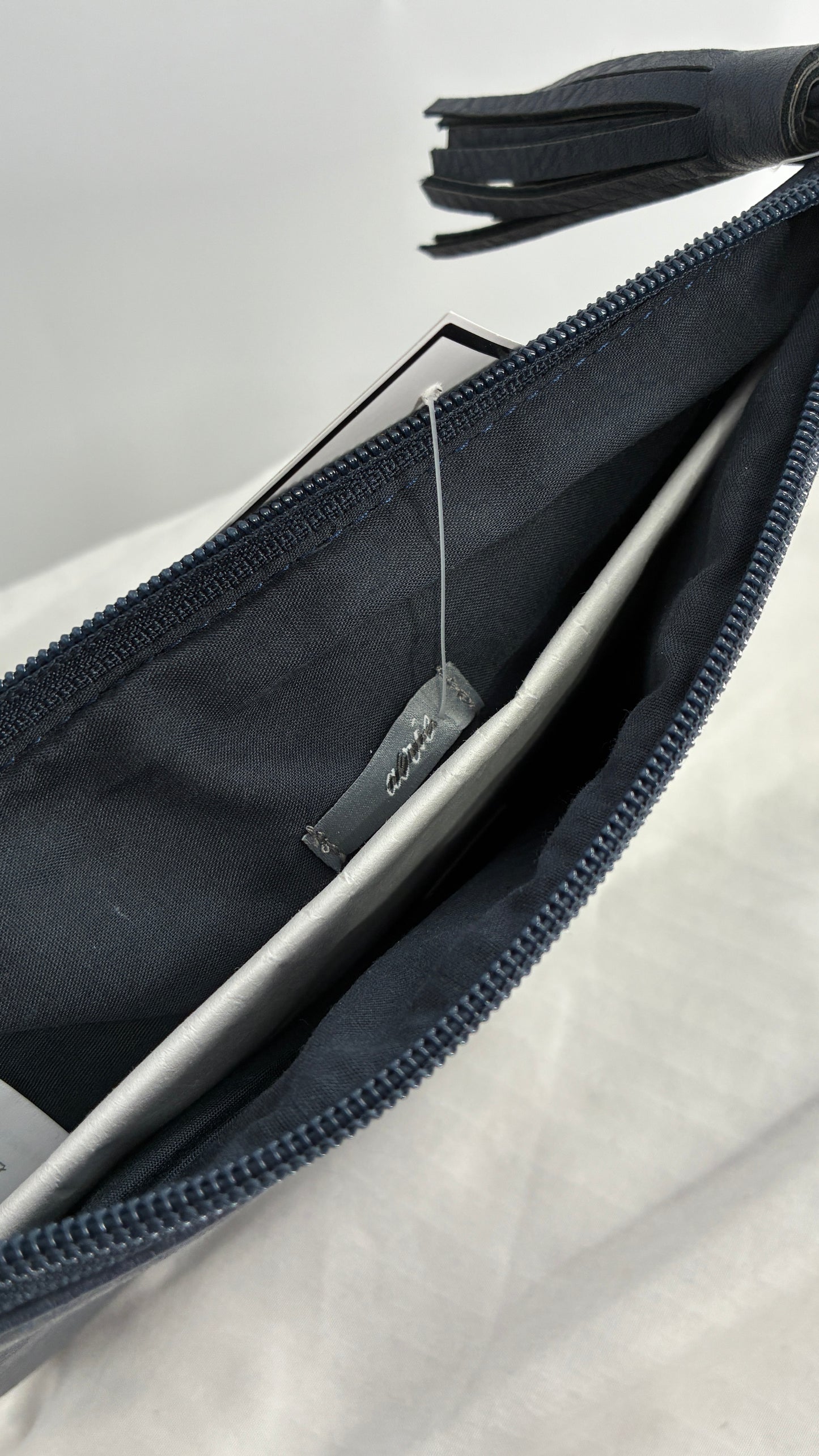AERIE Find Me at Midnight Vegan Leather Tassel Pouch