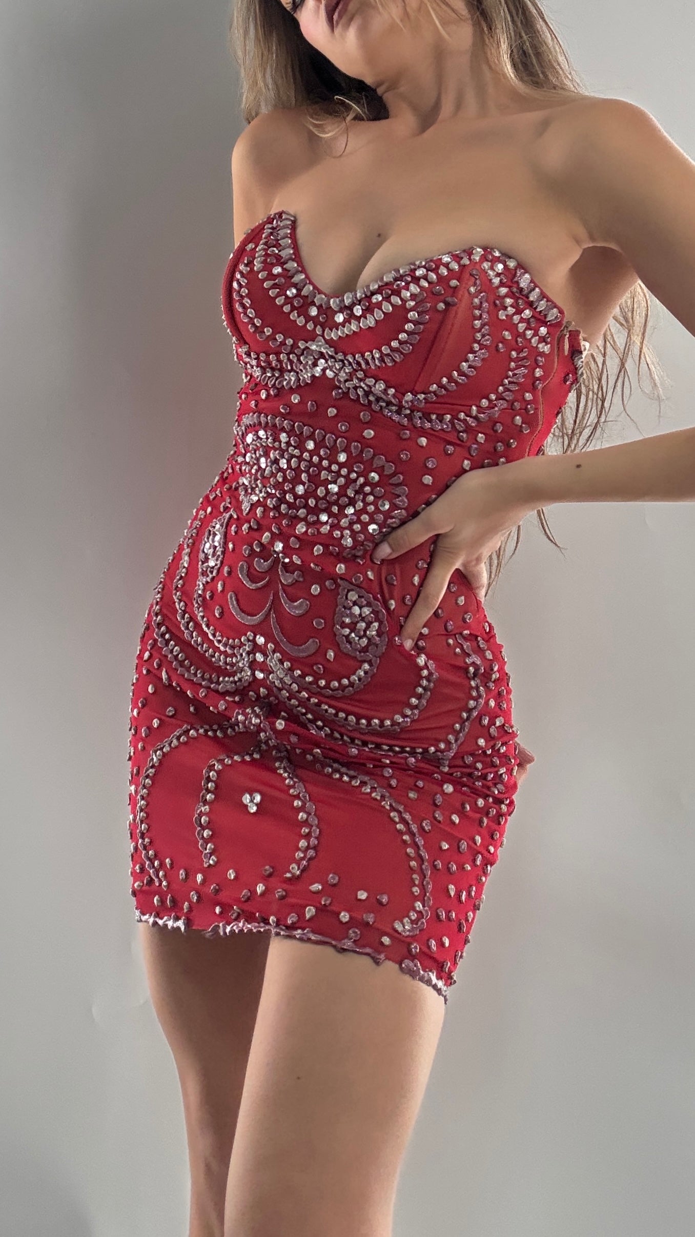 Vintage HOLT Hand Painted in MIAMI Mesh Mini Dress with Wired Corset Bust (XS)