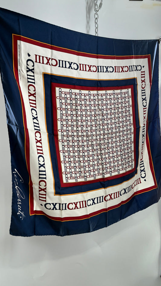 Vintage LEO BERRCETI CXII 100% Silk Scarf Made in Italy