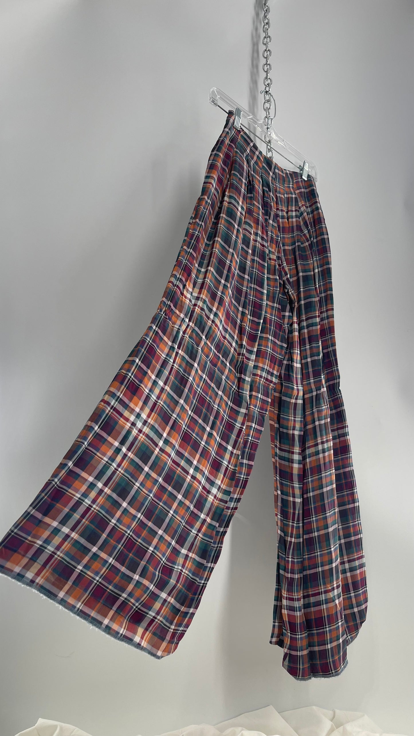 KACHEL X Anthropologie Plaid Wide Leg Pants (2)