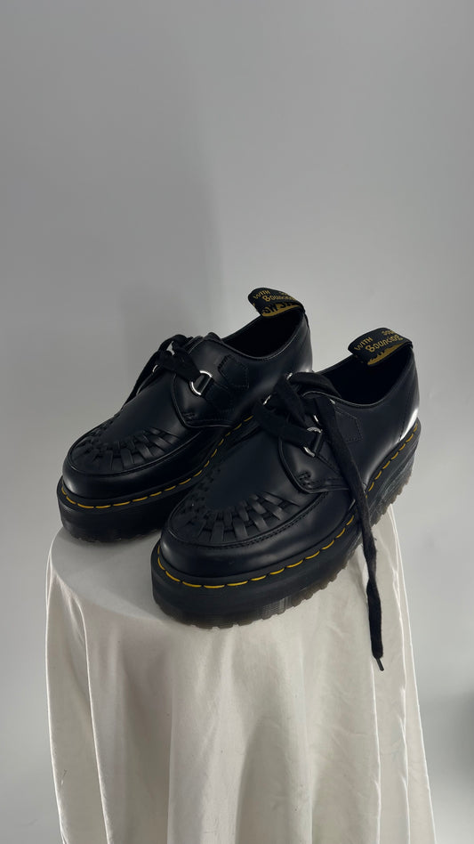 Dr.Martens NWOT Black Patent Leather Platform/Creeper Oxfords (8L 7M)