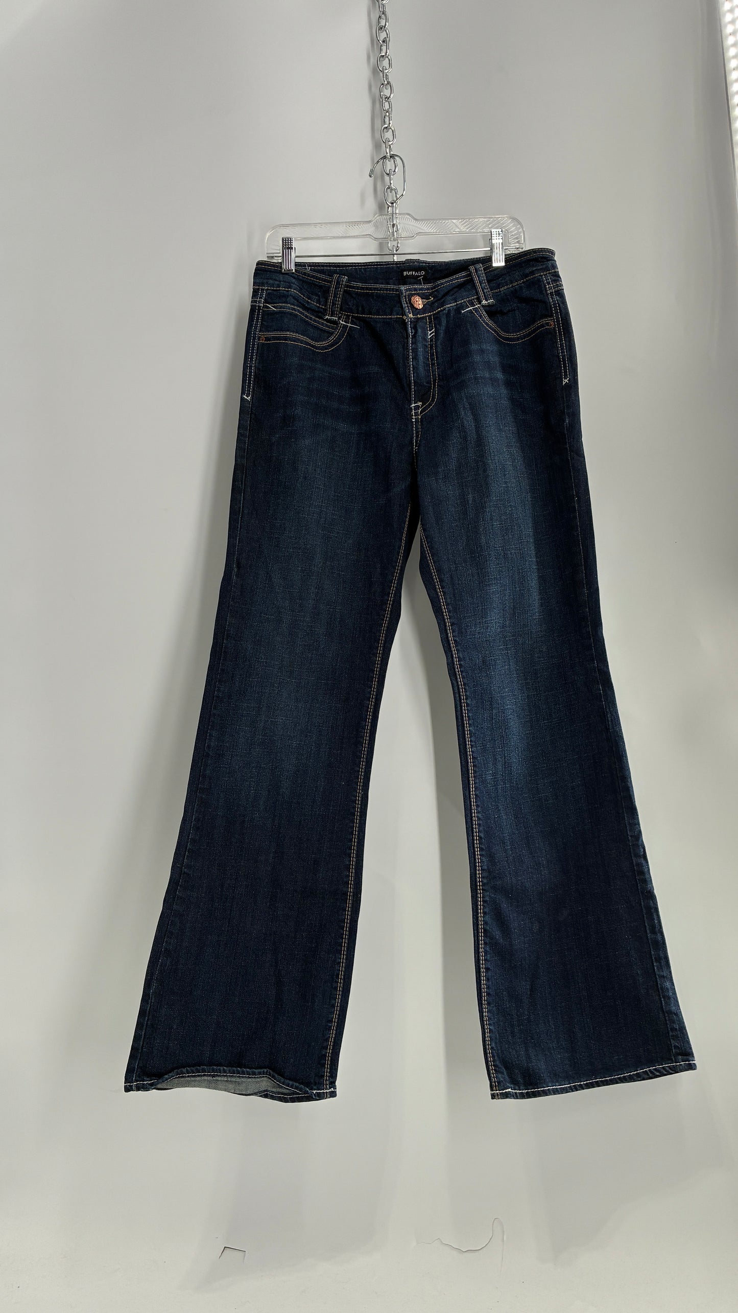 Vintage BUFFALO Dark Wash Embroidered Pocket Jeans (32x33)