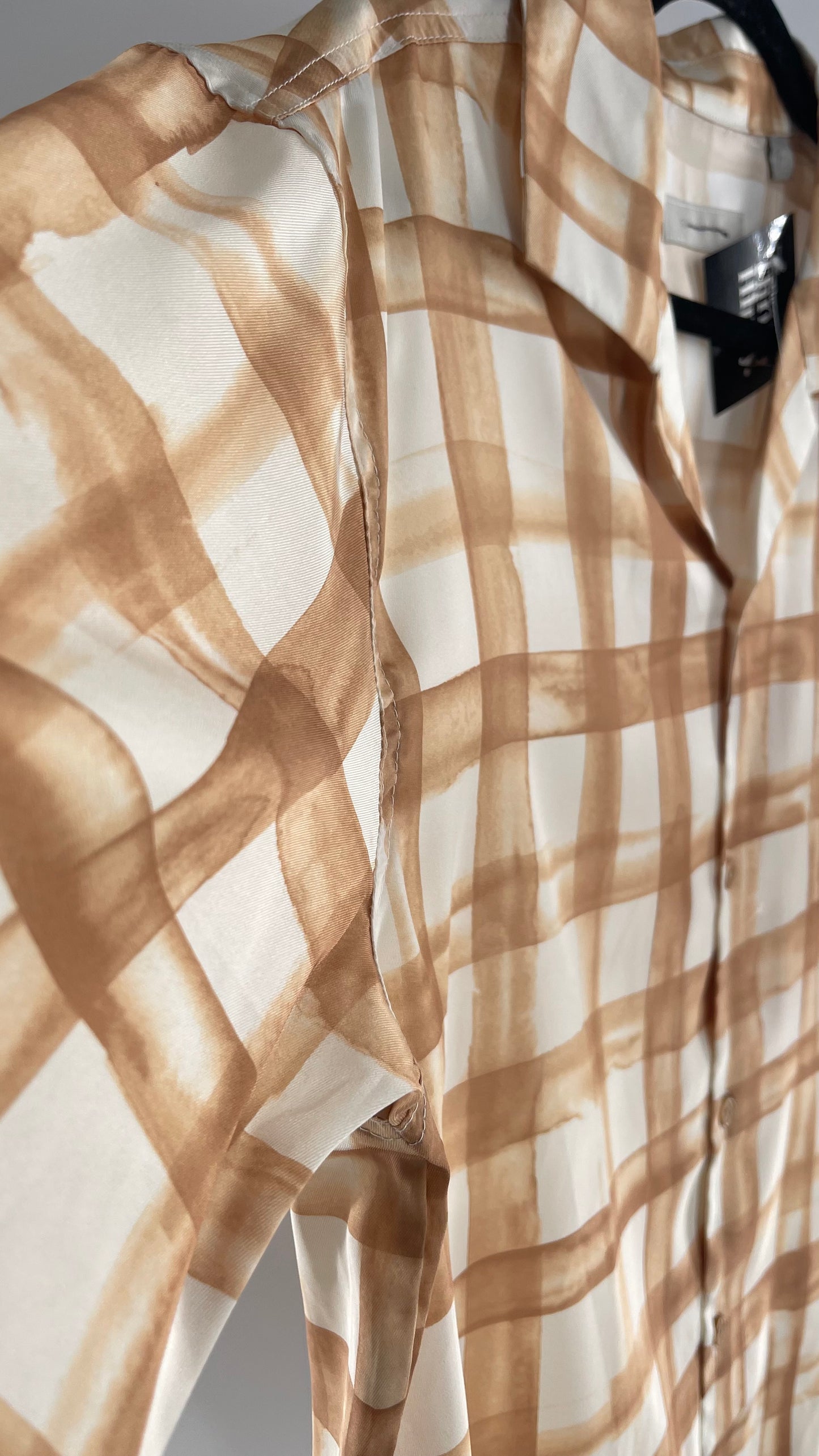 STANDARD/CLOTH Gold/White Brush Stroke Short Sleeve Button Up (Small)