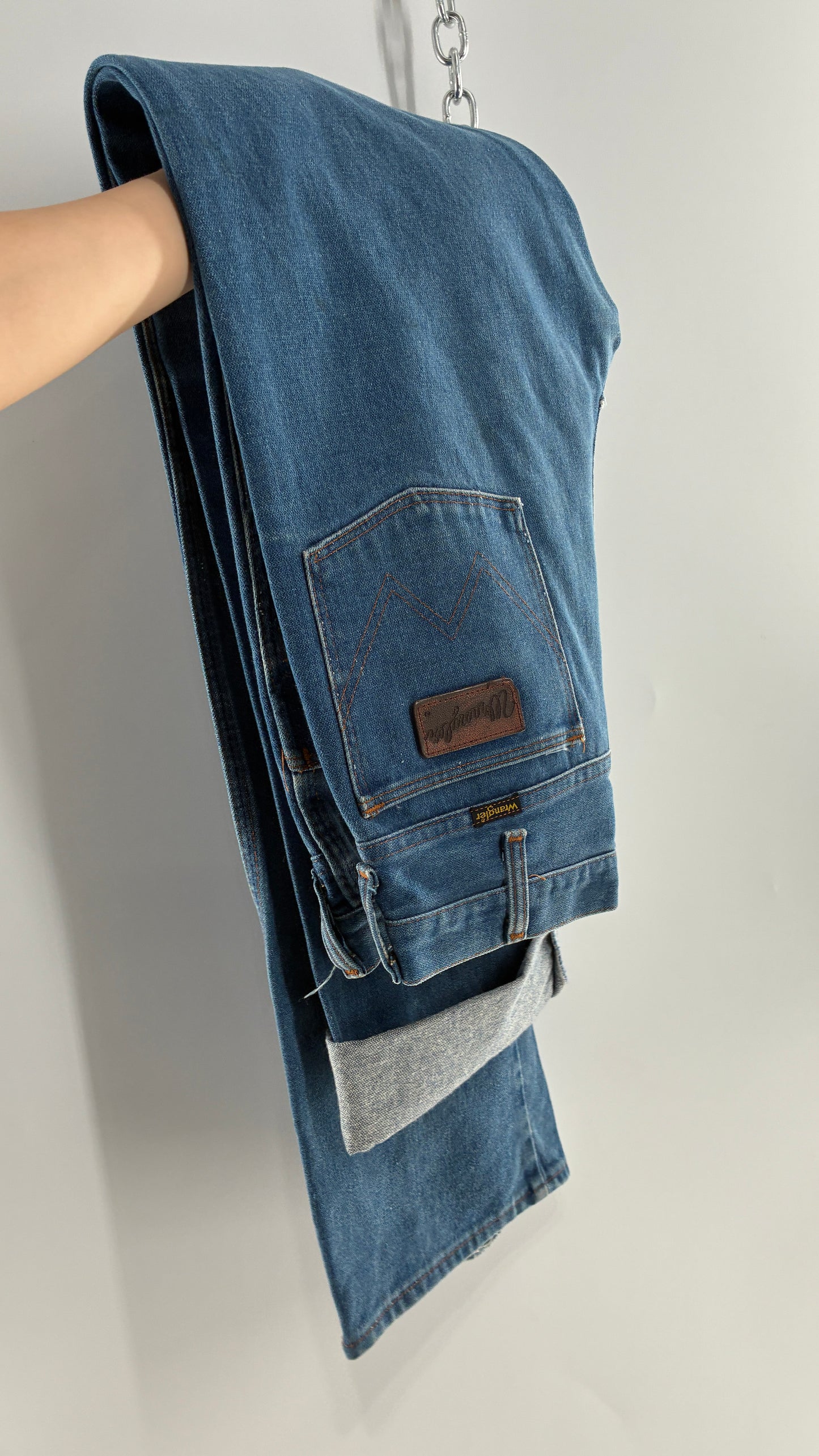 Vintage Free People WRANGLER Light Wash High Waisted Jeans (31x38)
