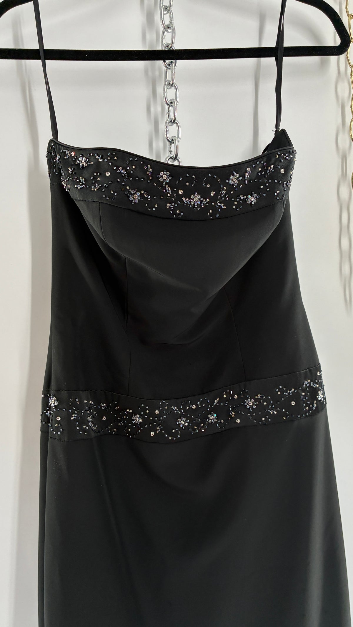 Vintage HAUTE COUTURE OBSESSIONS Black Beaded Maxi Dress (8)
