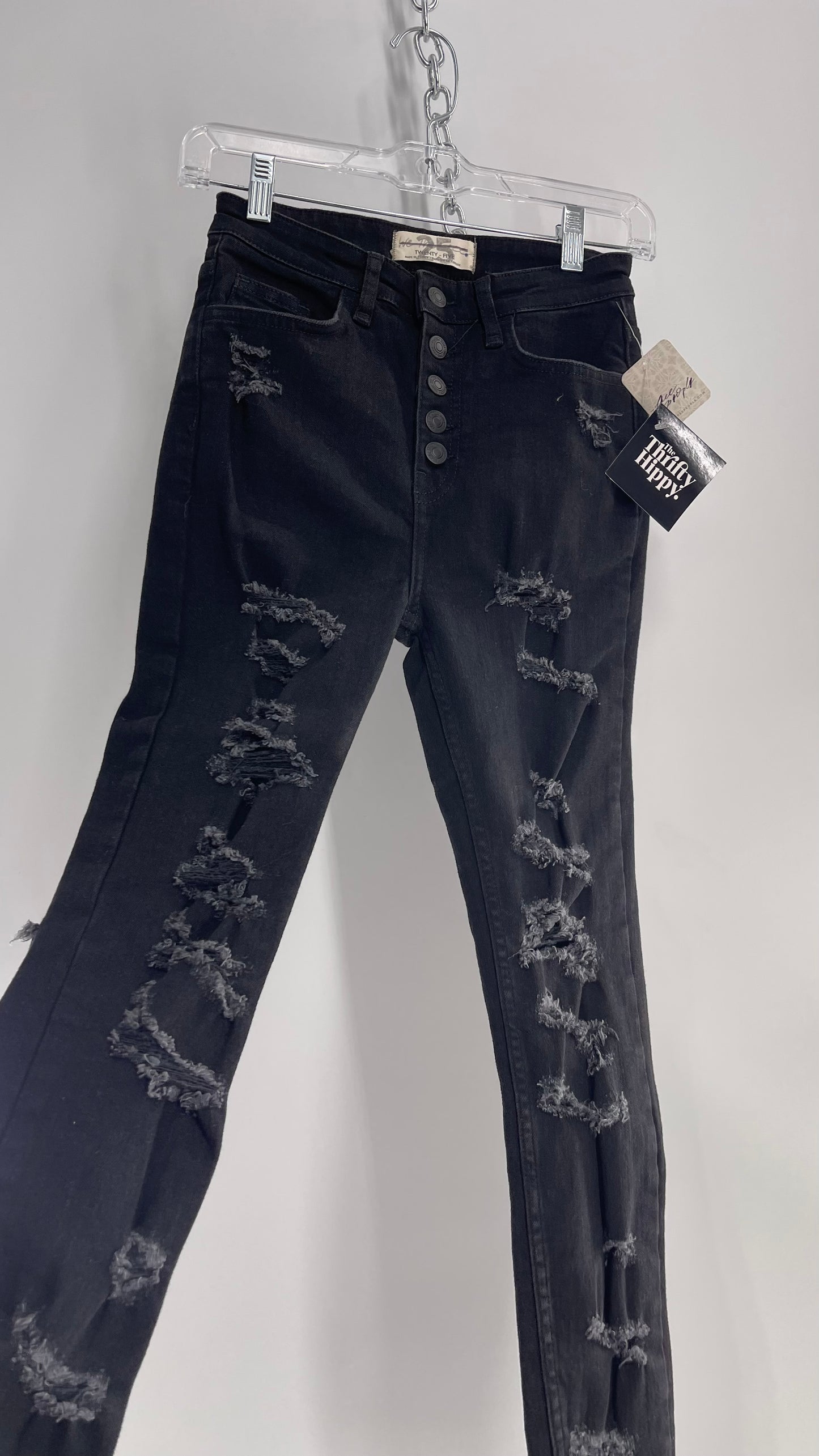 Free People Distressed Dark Gray Jeans with Tags Attached (25)