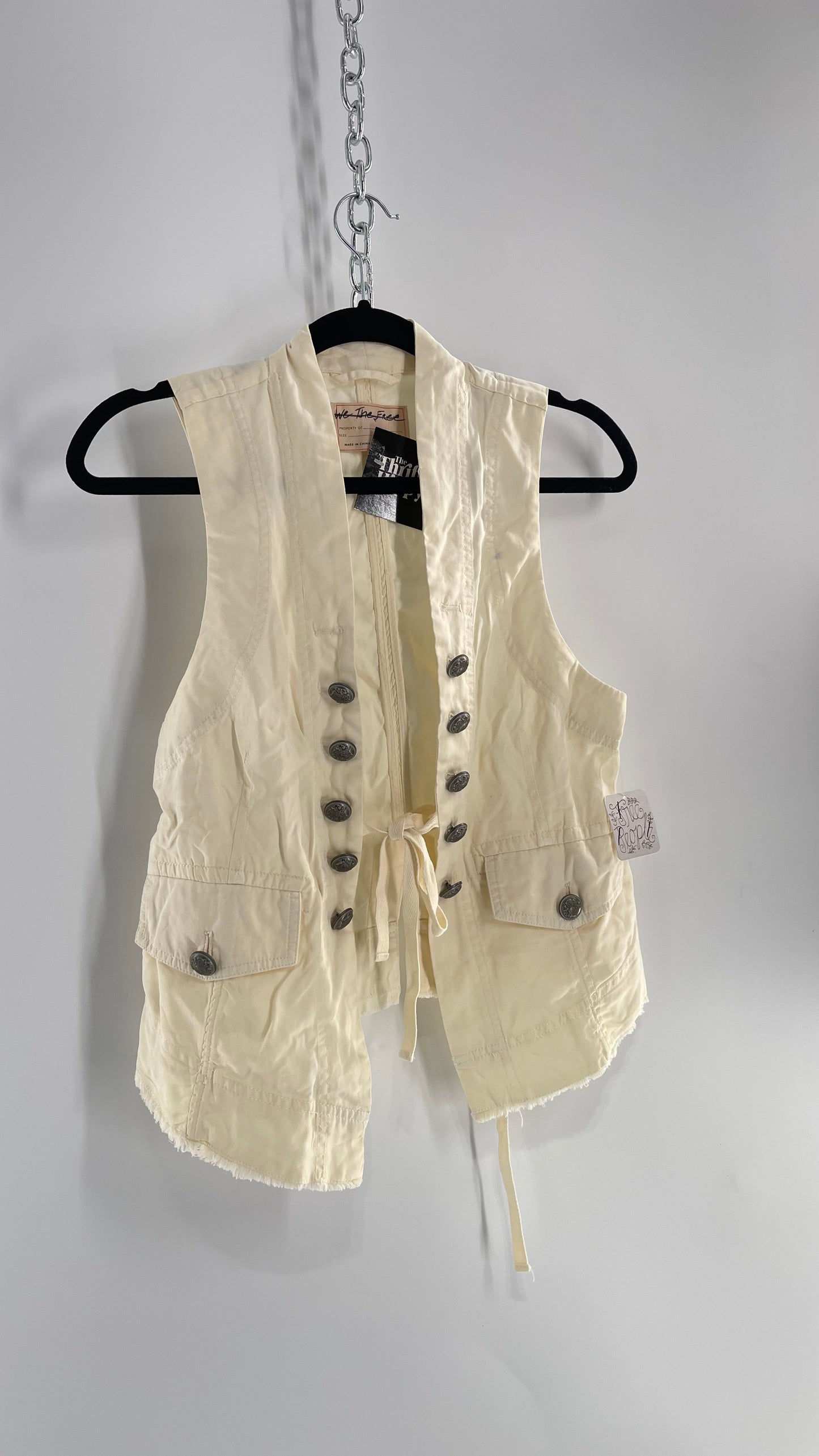 Free People Off White Military Style Vest with Tags Attached (XS)