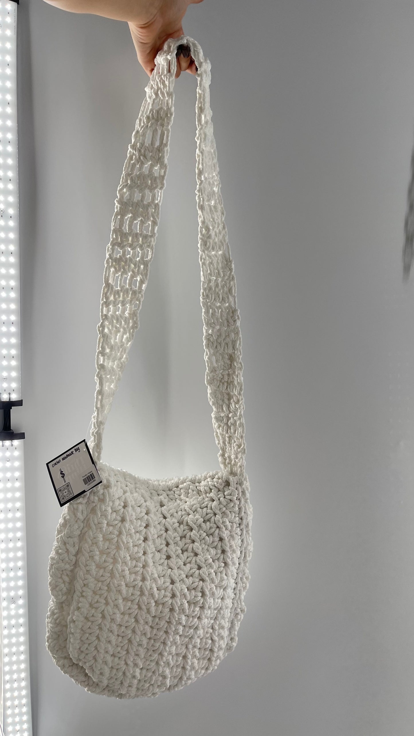 White Handmade Crochet Tote