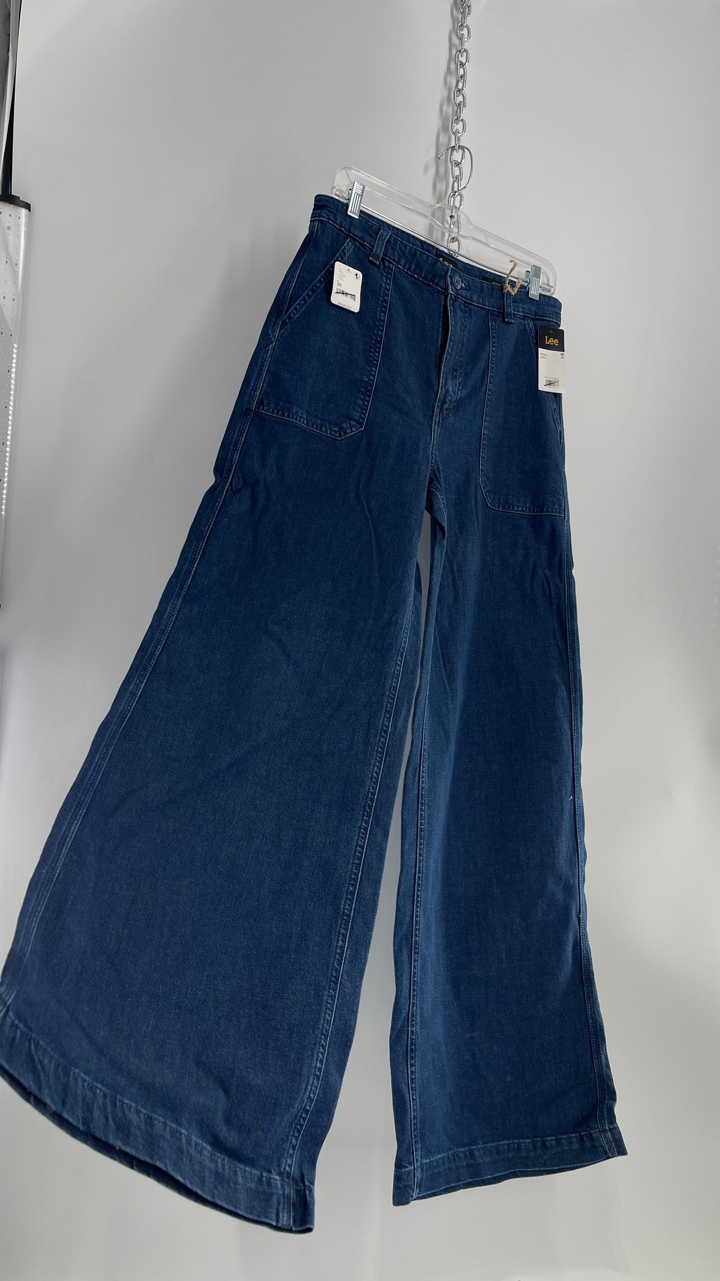 Lee X Free People Medium Wash High Rise Wide Leg Jeans with Tags Attached (30)