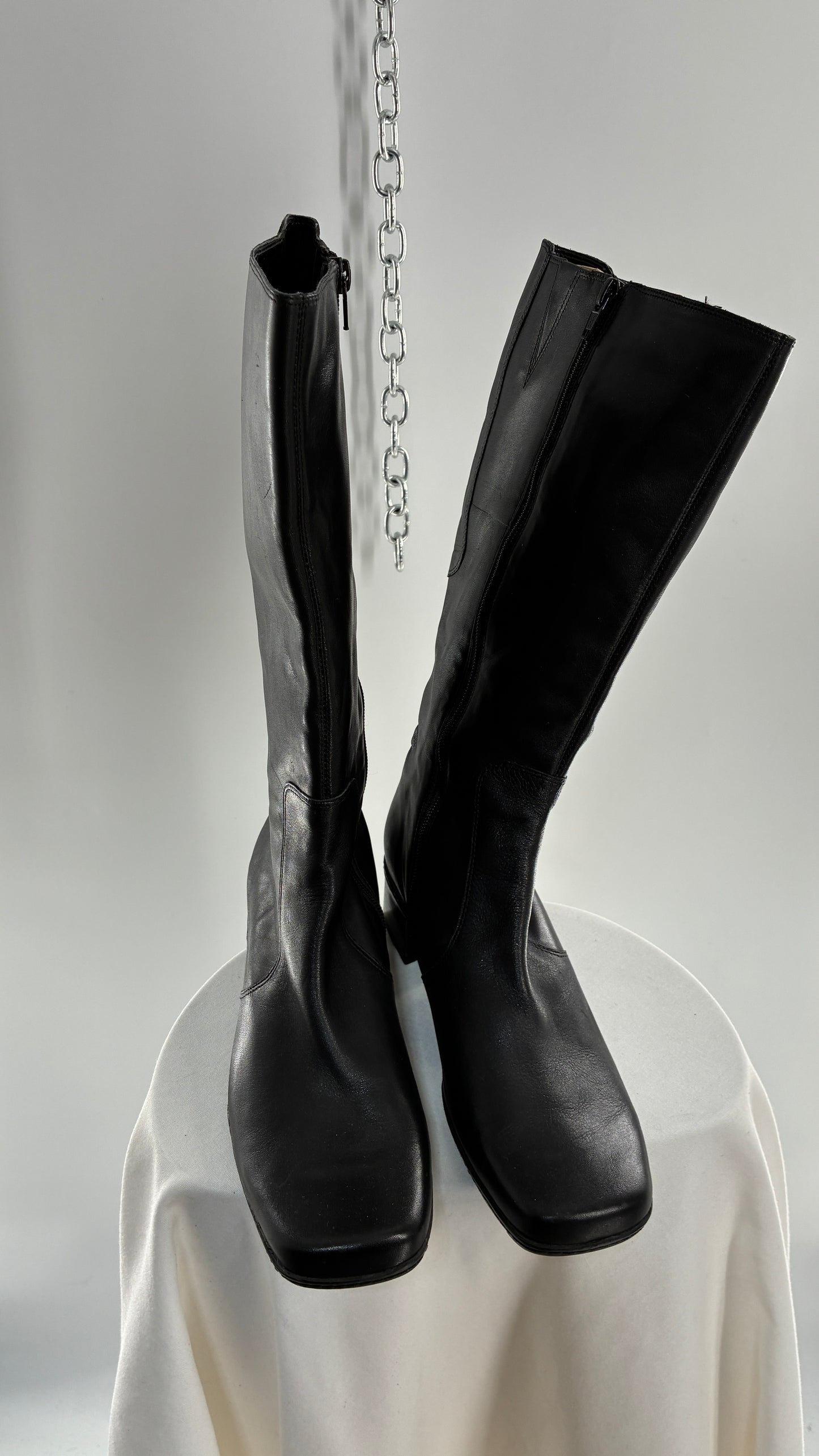 Vintage BANDOLINO 1990s Black Square Toe Boots (9.5)