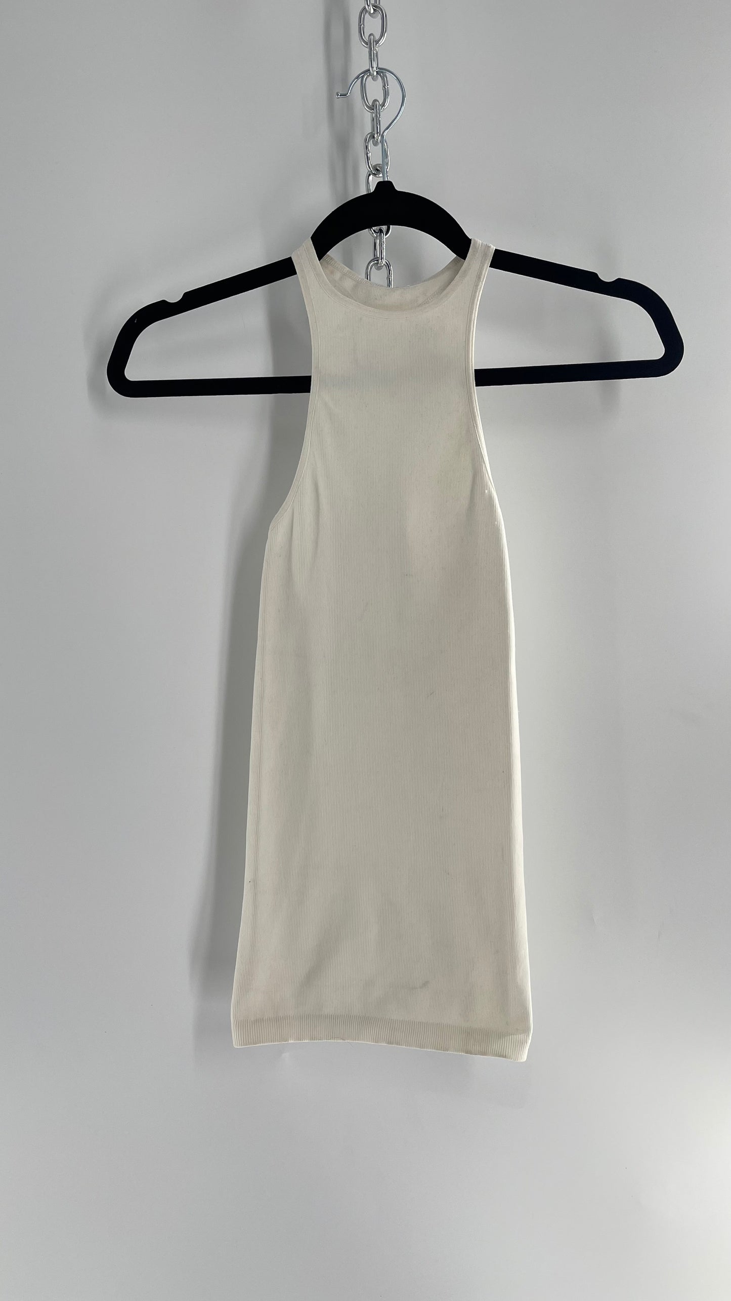 Free People Movement White Halter Stretchy Tank Top (XS/S)