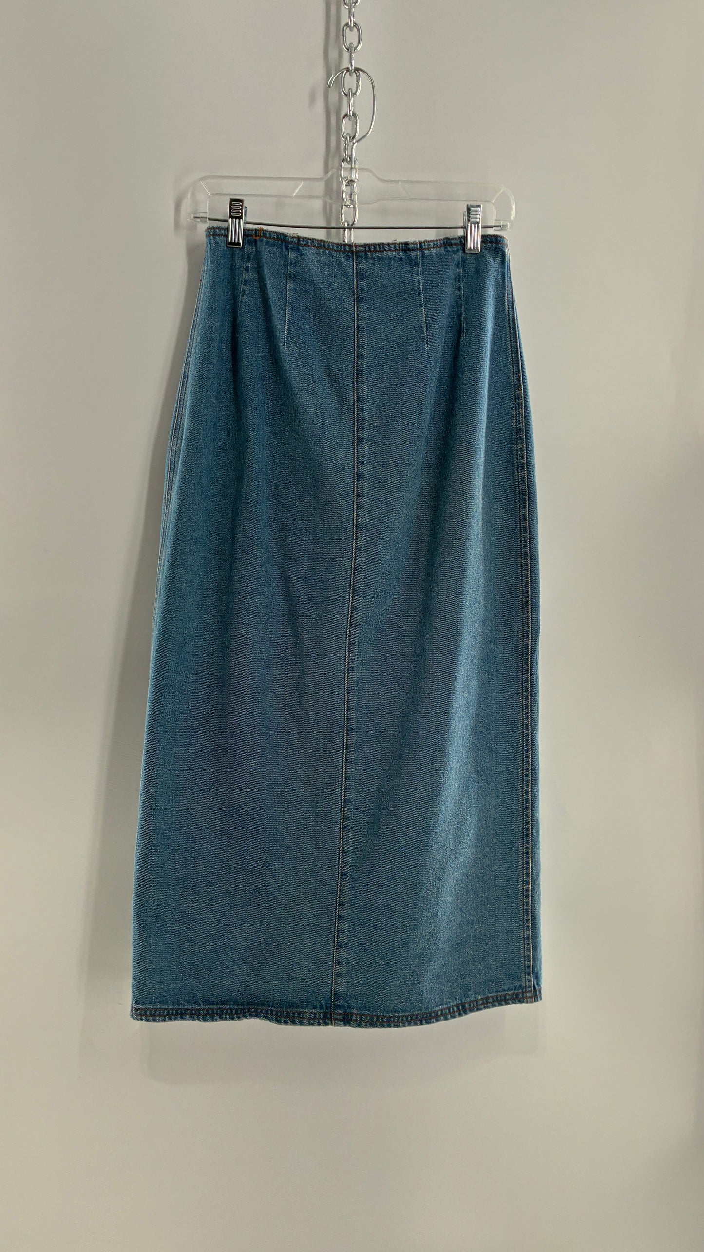 Vintage Old Navy Button Front Denim Jean Skirt (6)