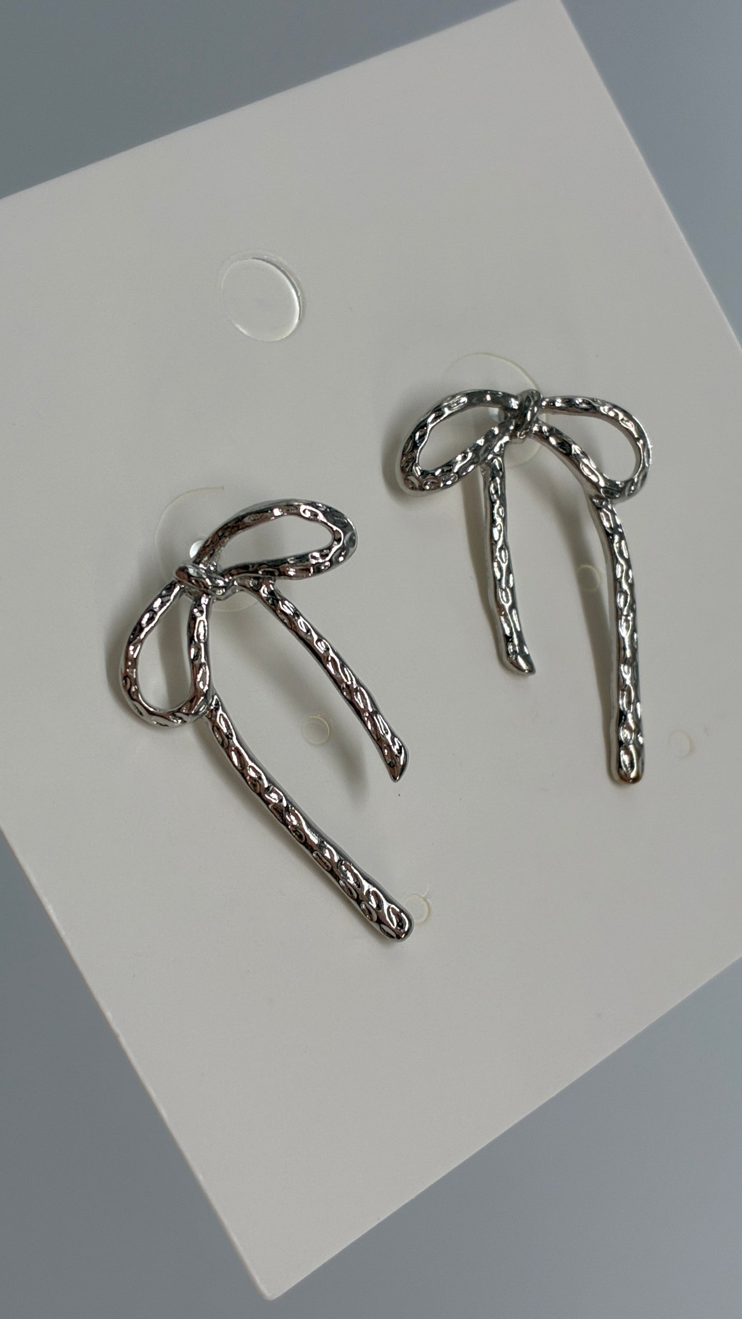 Silver Bow Earrings