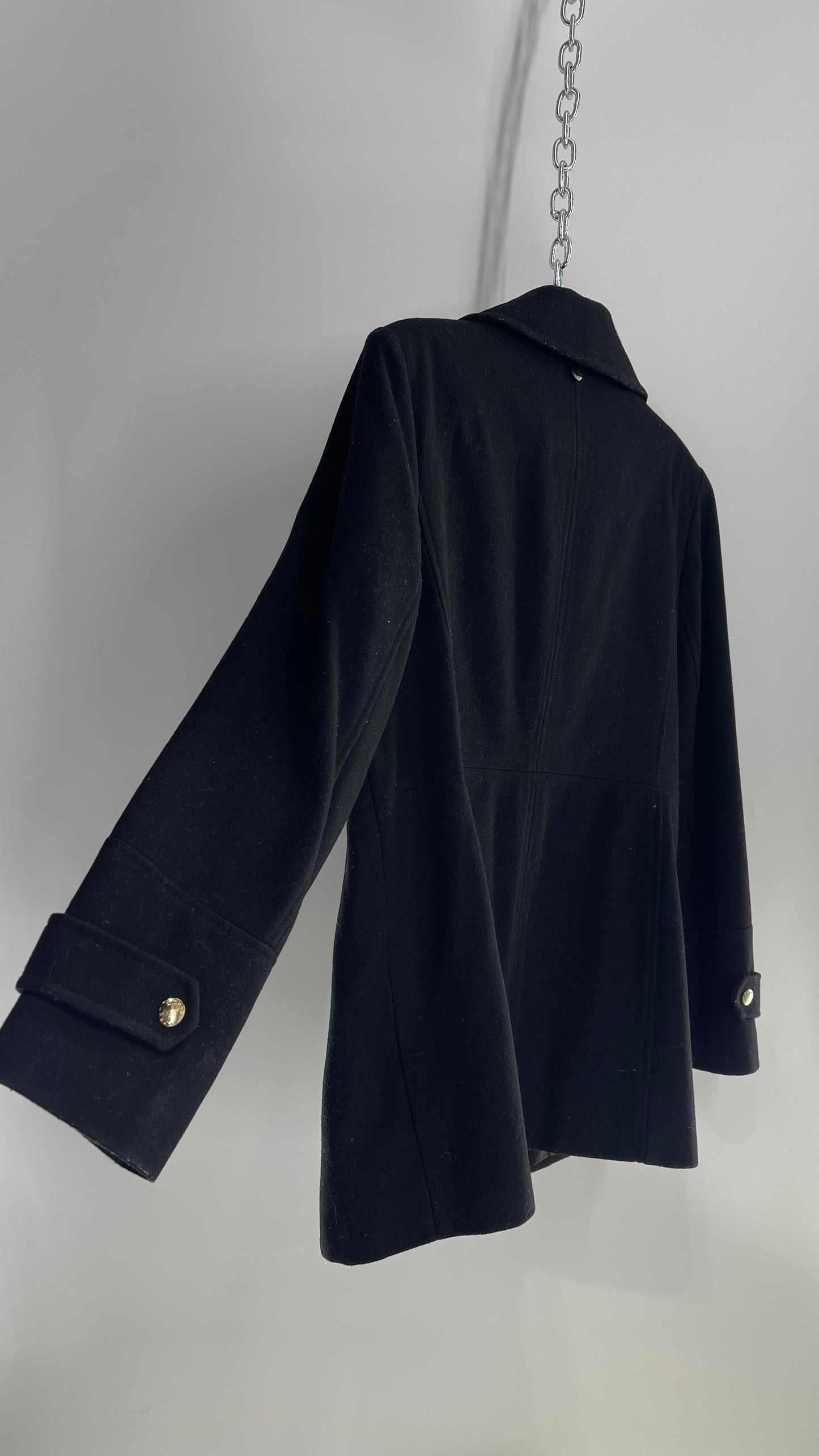 Michael Kors Black Wool Short Coat with Gold Details (14P)