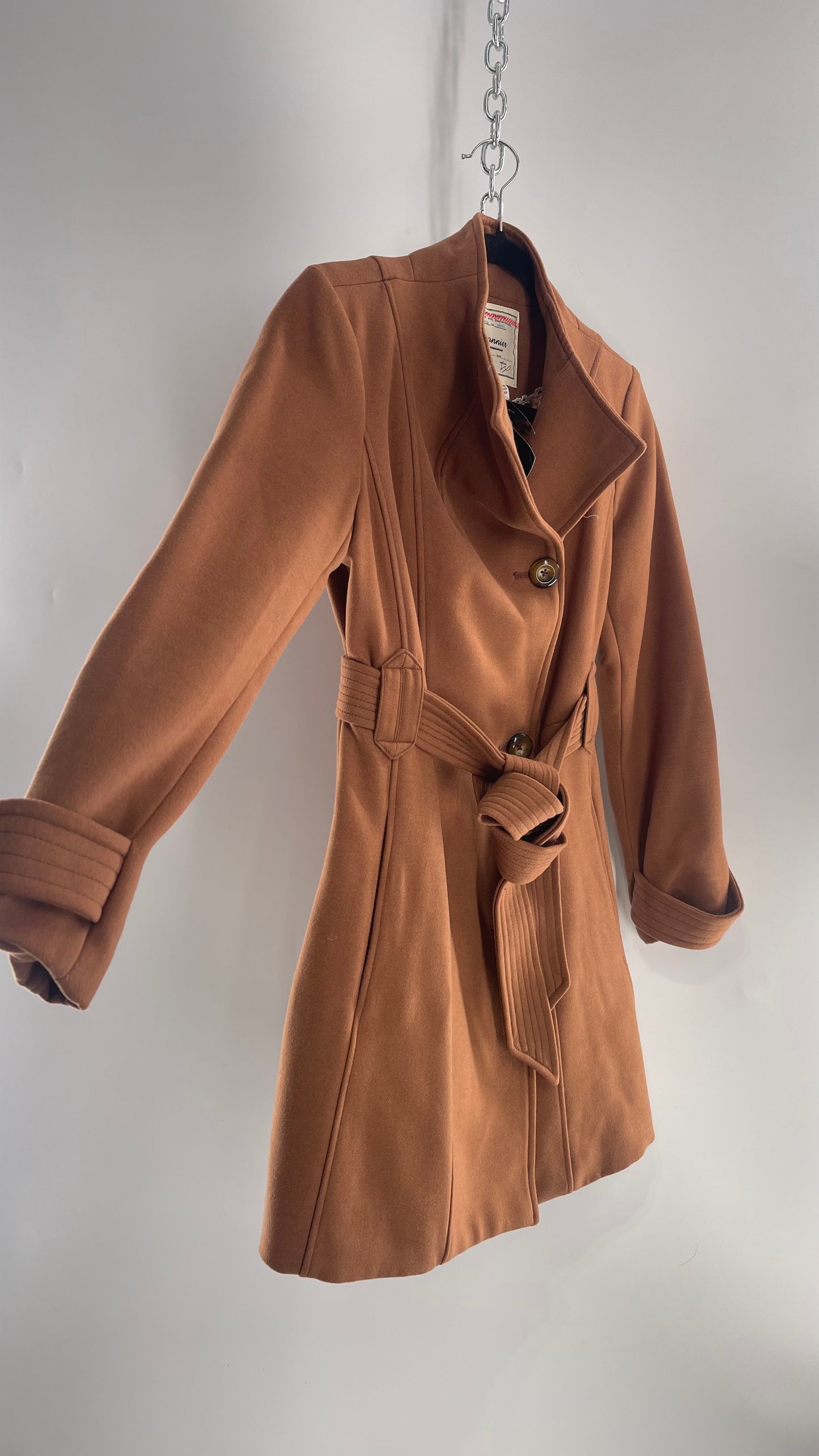 Anthropologie Cartonnier Rust/Brown Trench Coat with Satin Paisley Lining (6P)