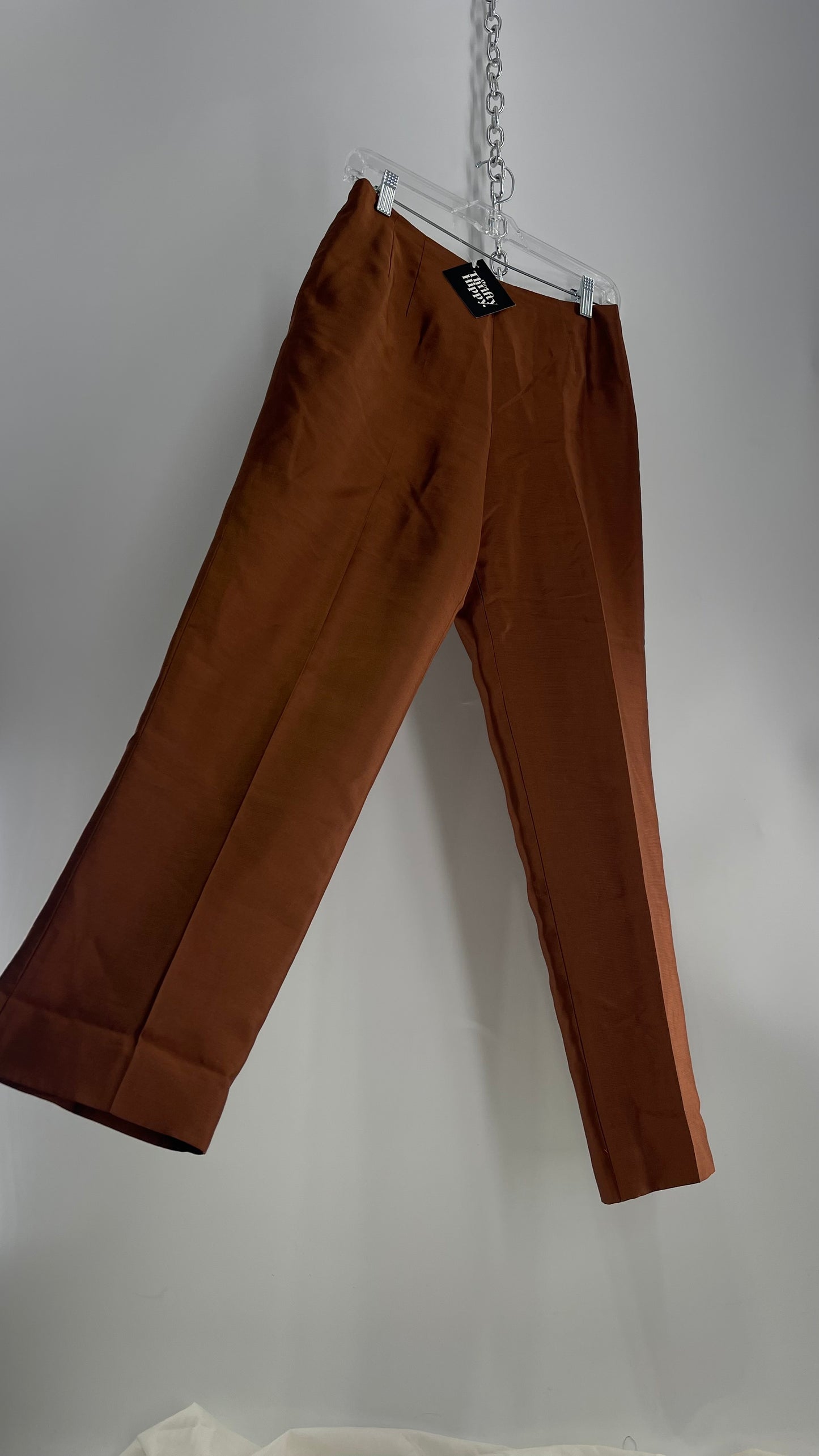 Vintage Talbots 100% Silk Copper Trouser (8)