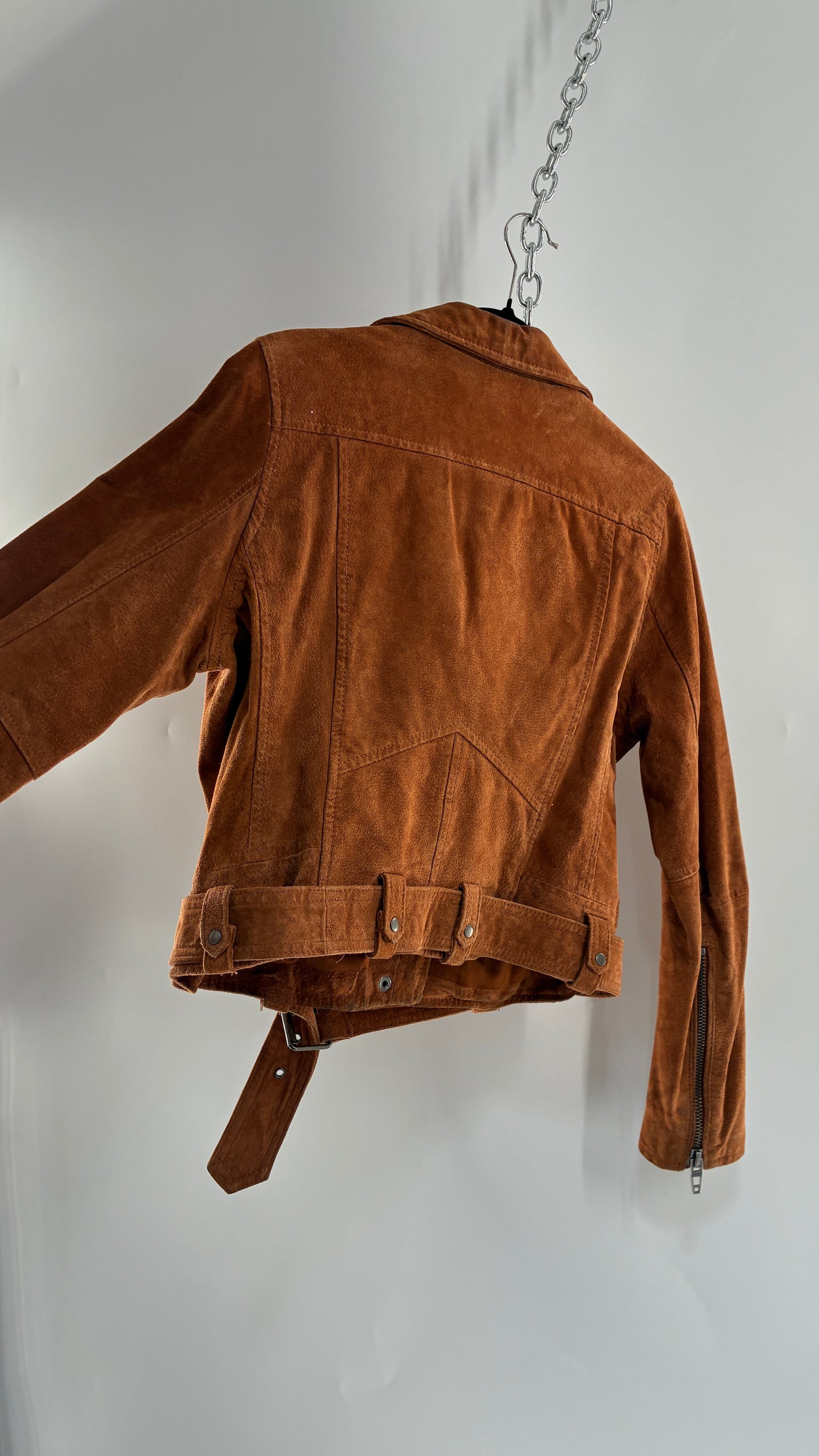 Vintage BLANK NYC Suede Leather Motorcycle Jacket (Large)