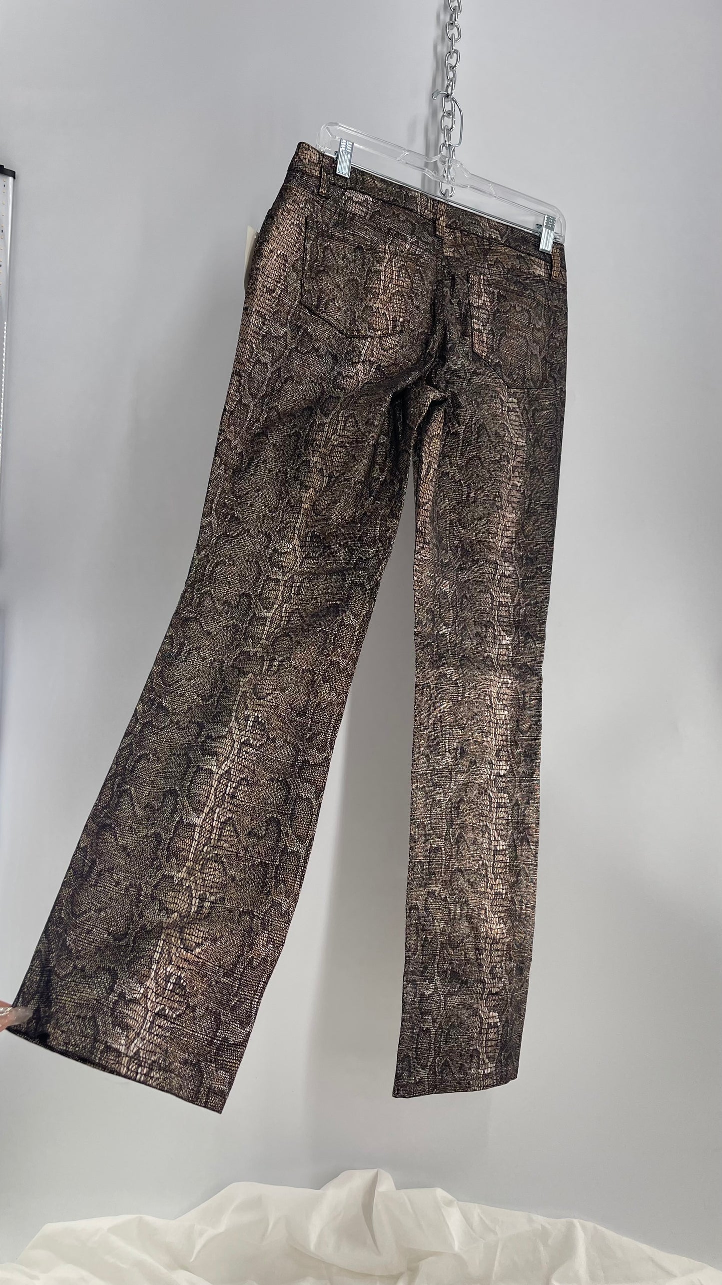 Deadstock Vintage Jones New York Metallic Python Jeans (6)