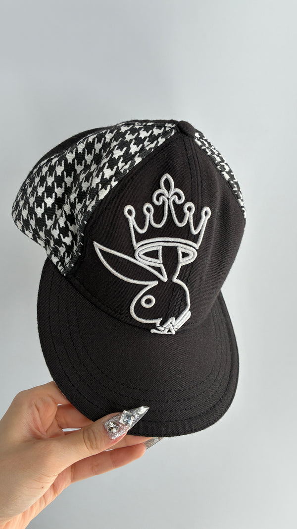 RARE Vintage PLAYBOY Embroidered Houndstooth Hat