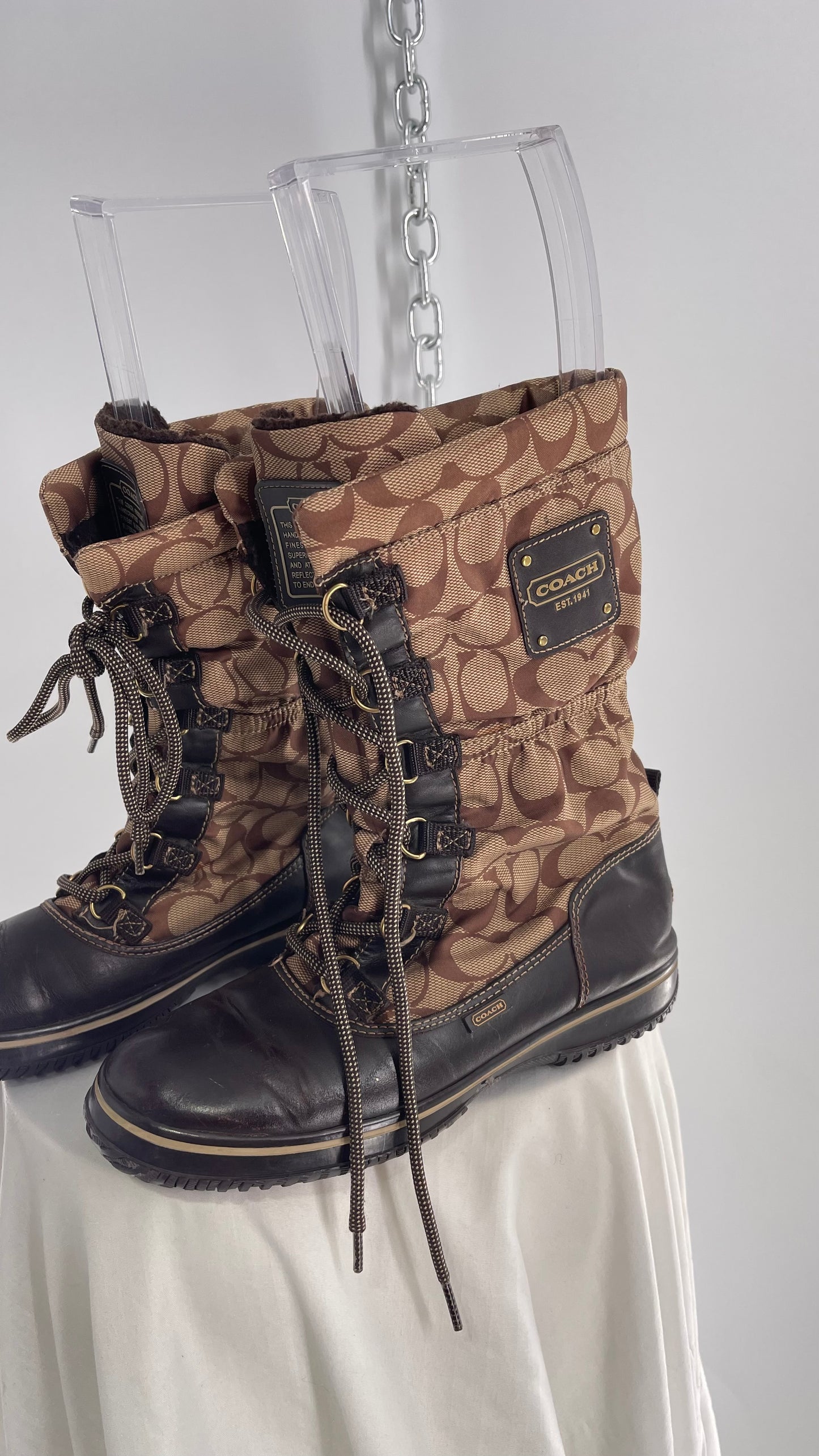 Vintage Coach Shaine Quilted Winter Monogram Boot (7)