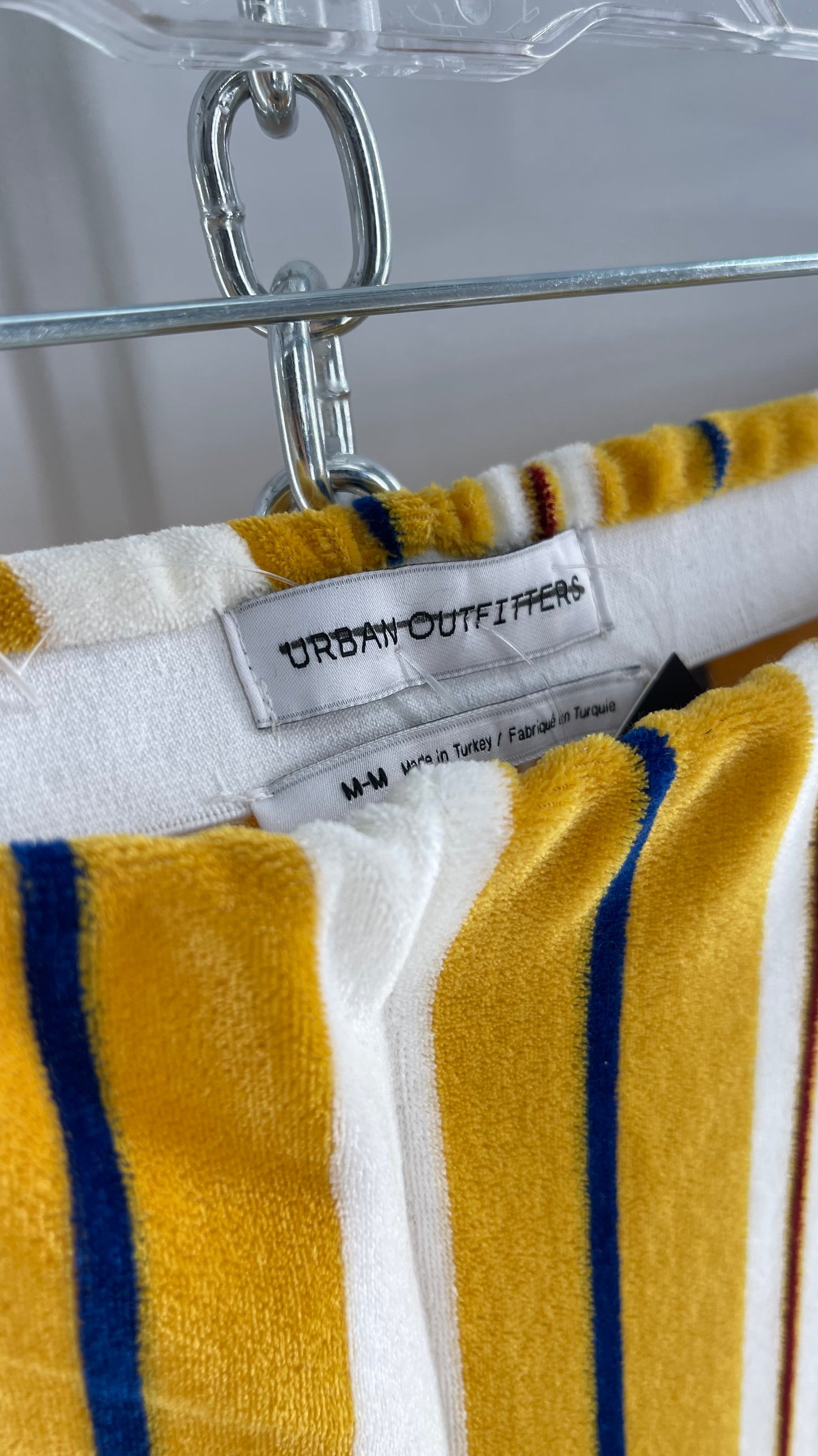 Urban Outfitters CroppedTerry Cloth Towel Yellow Striped Sweats (Medium)